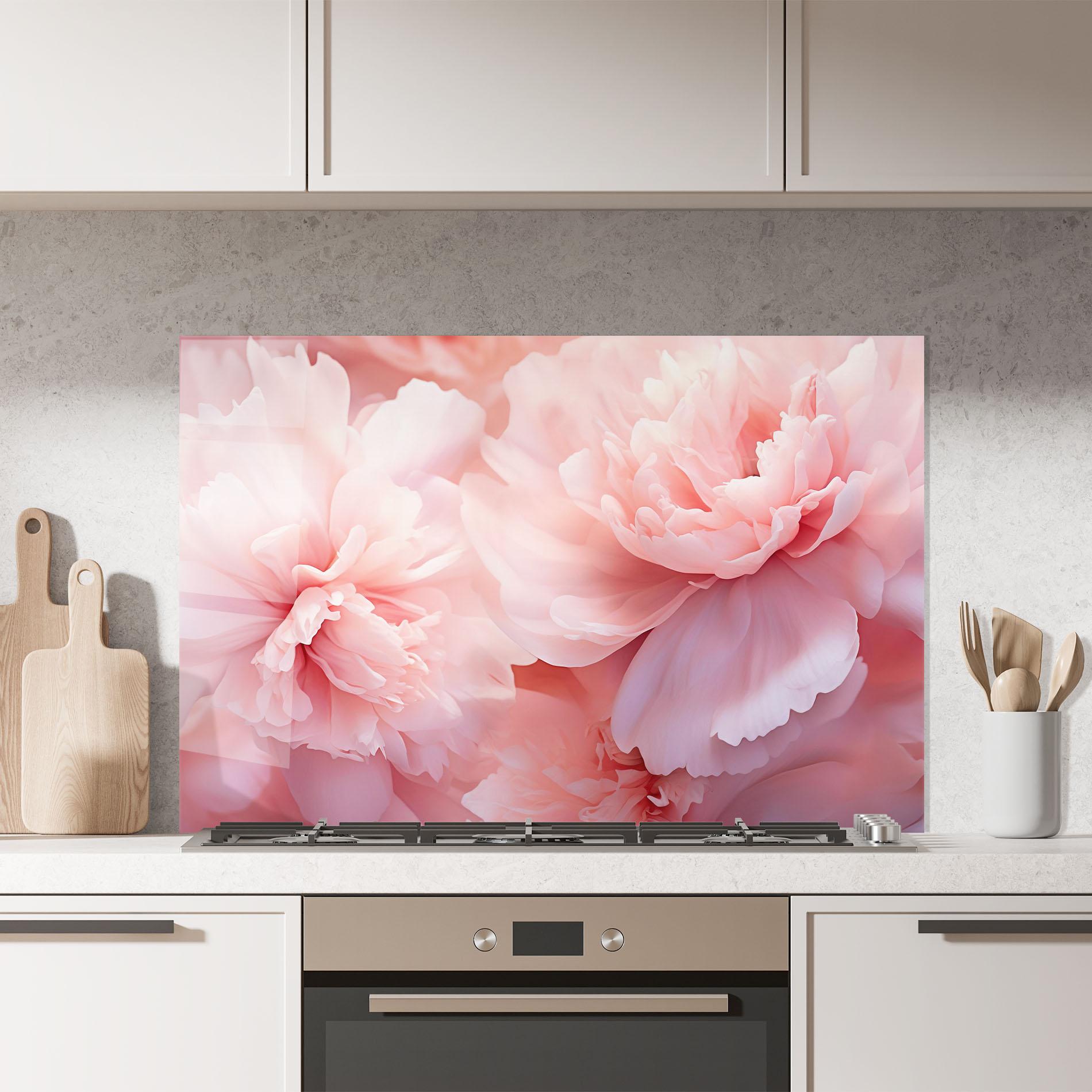 Konyhai üveg hátfal Close Up Dreamy Peony mockup 7