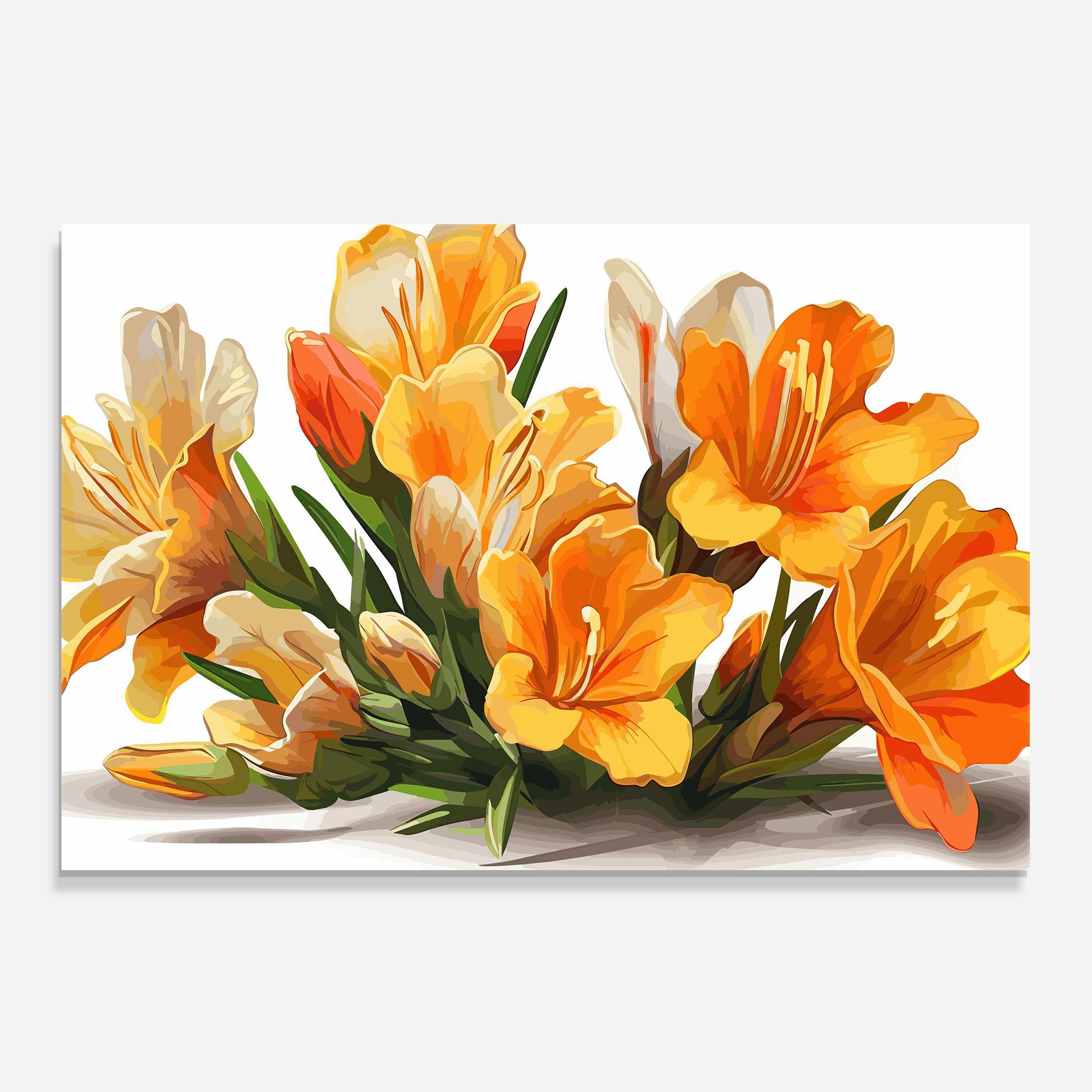 Konyhai üveg hátfal Orange Lily Art mockup 0