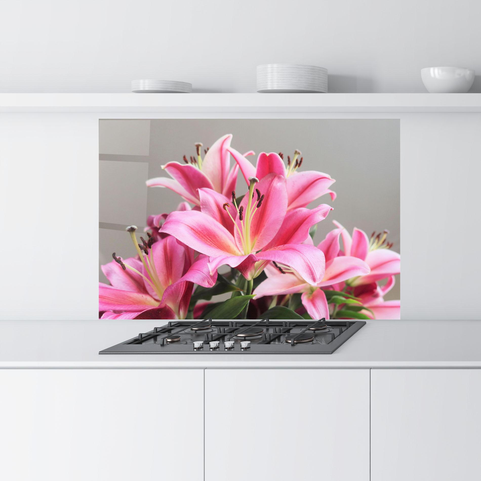 Konyhai üveg hátfal Light Pink Lily View mockup 9
