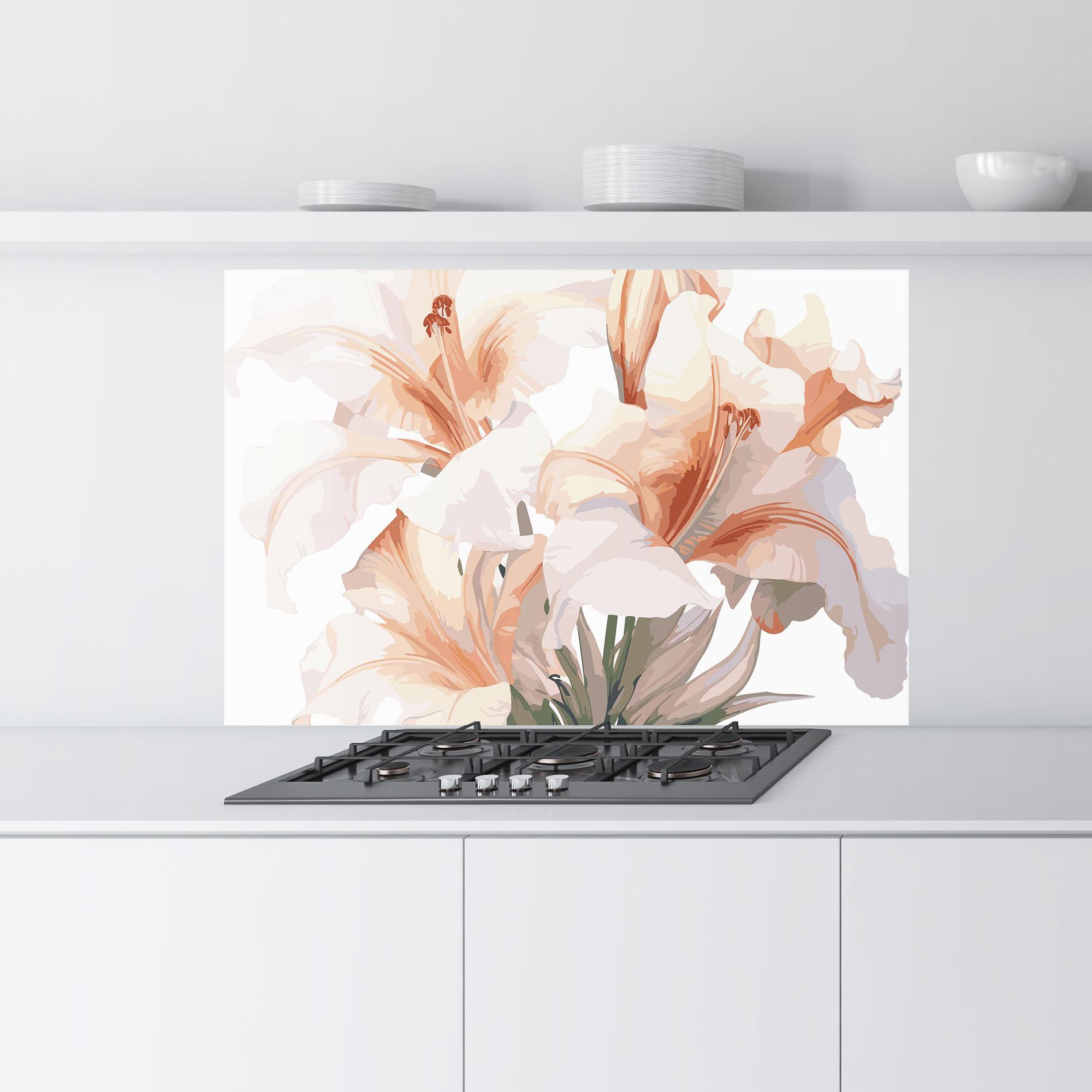 Konyhai üveg hátfal Light Pink Lily mockup 9