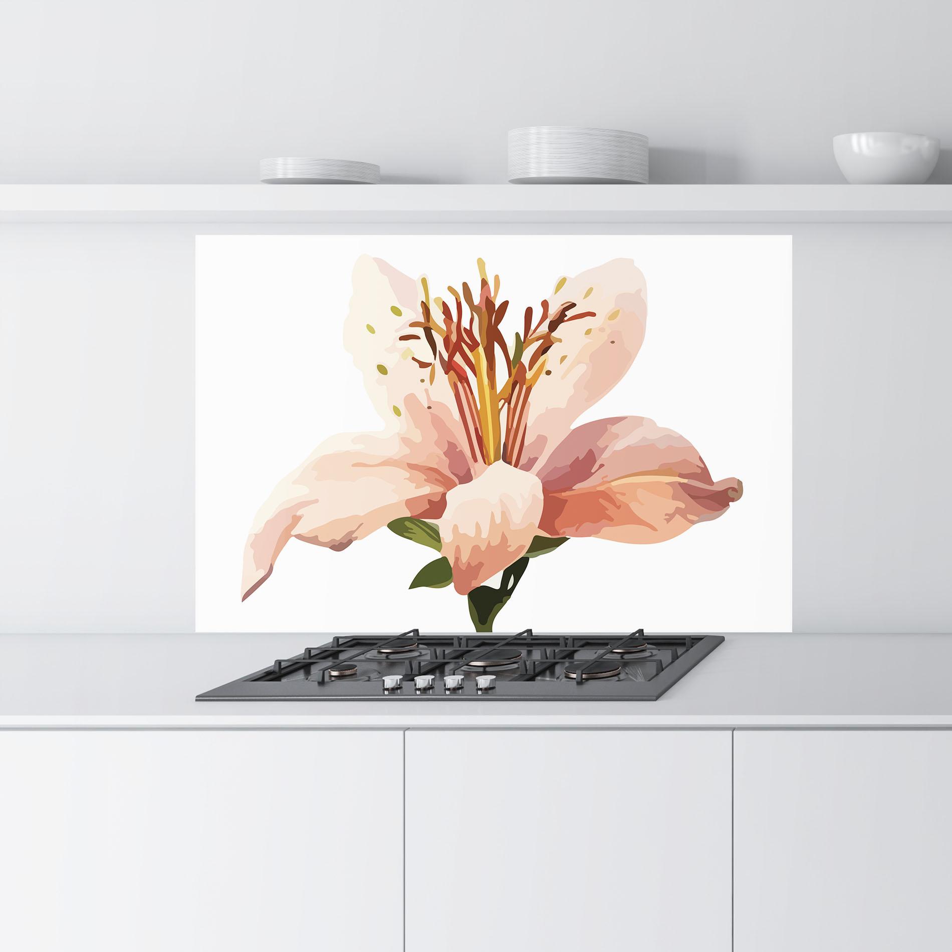 Konyhai üveg hátfal Pink Cute Lily mockup 9