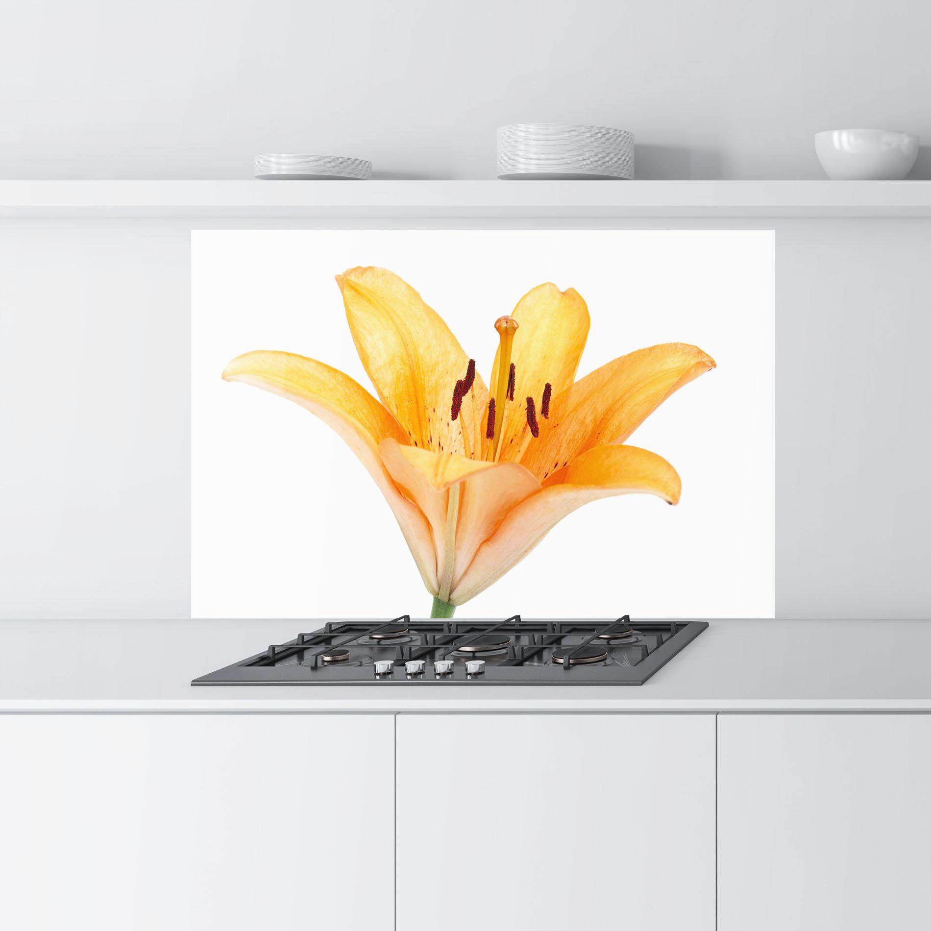 Konyhai üveg hátfal Yellow With Orange Lily mockup 9