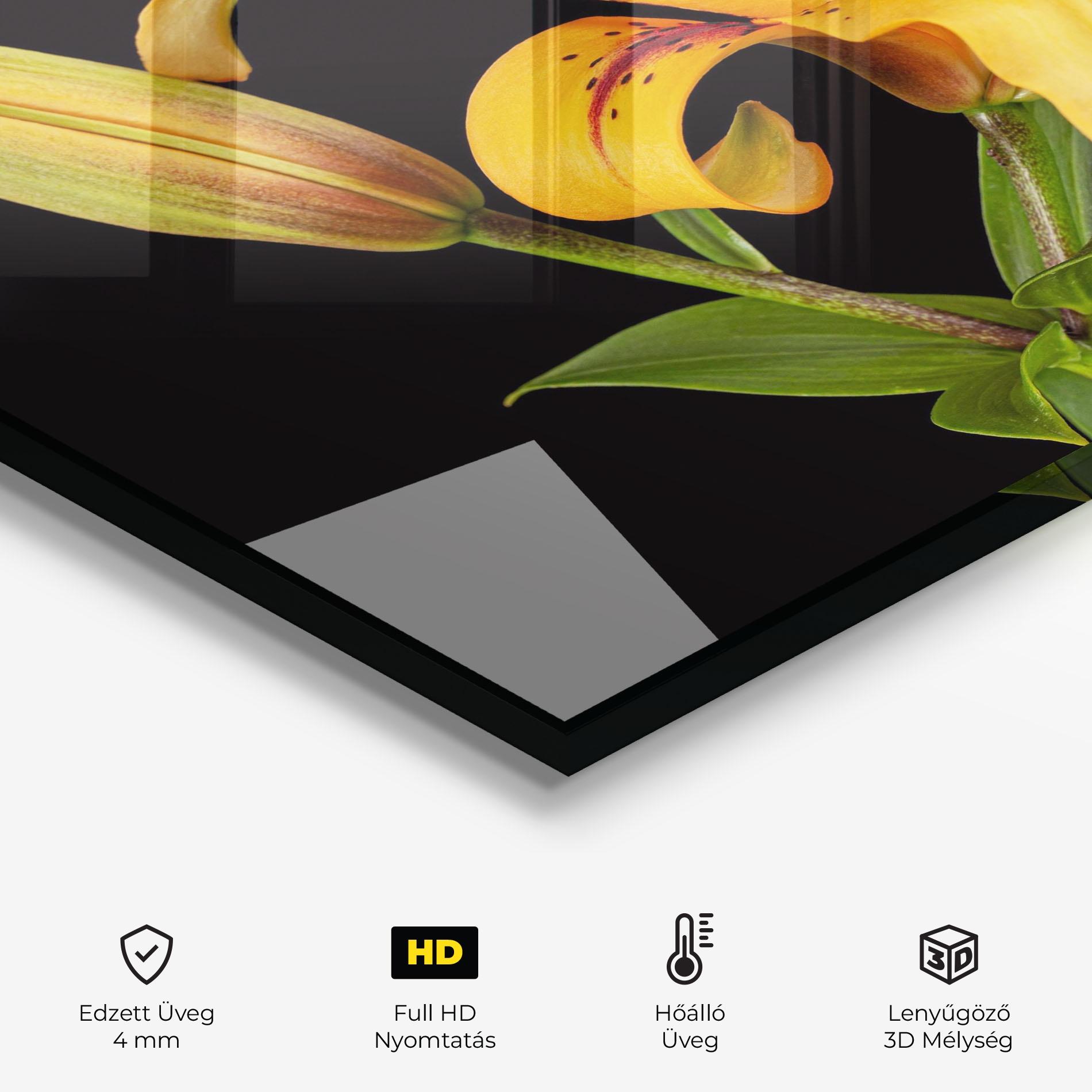 Konyhai üveg hátfal Beautiful Yellow Lily mockup 2