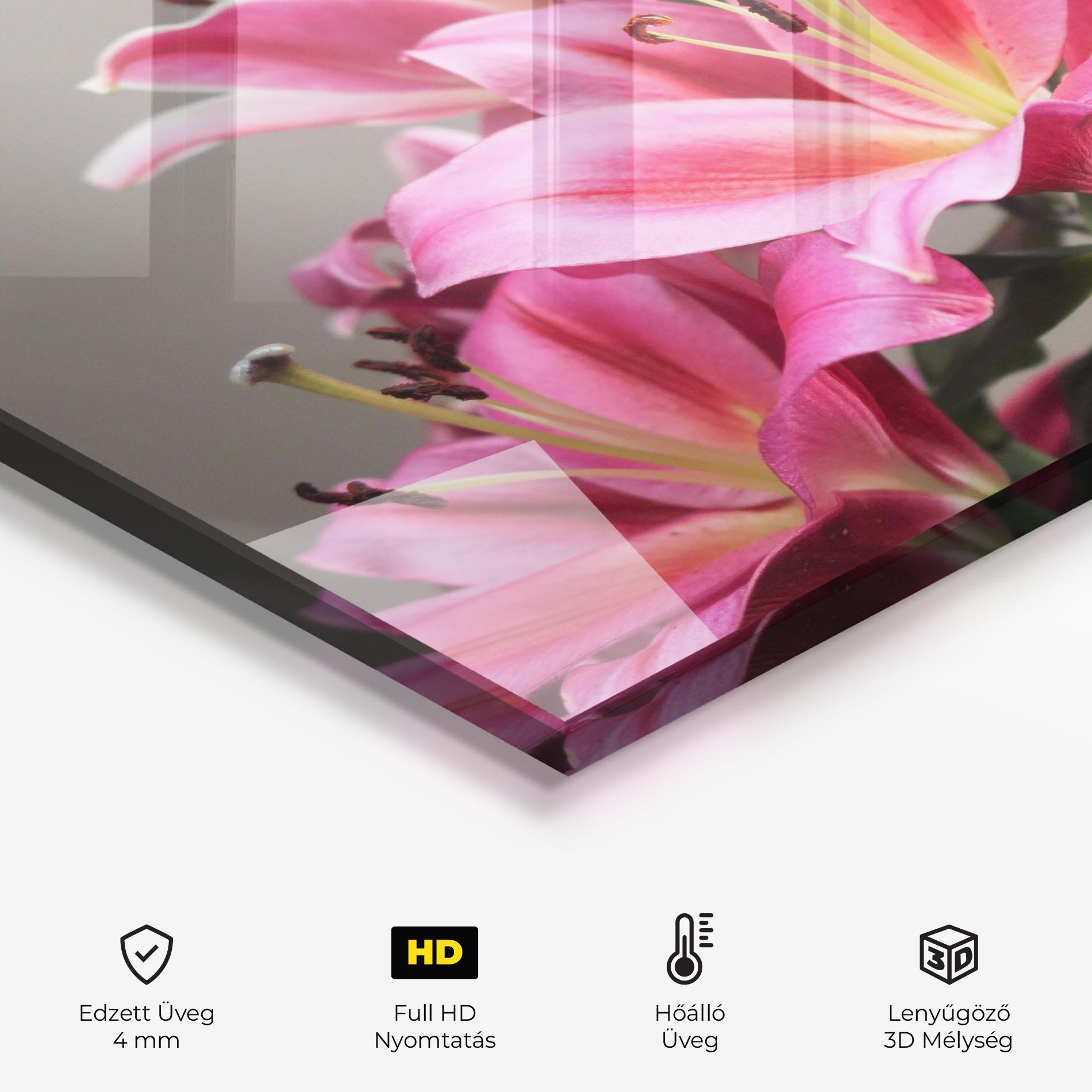 Konyhai üveg hátfal Light Pink Lily View mockup 2