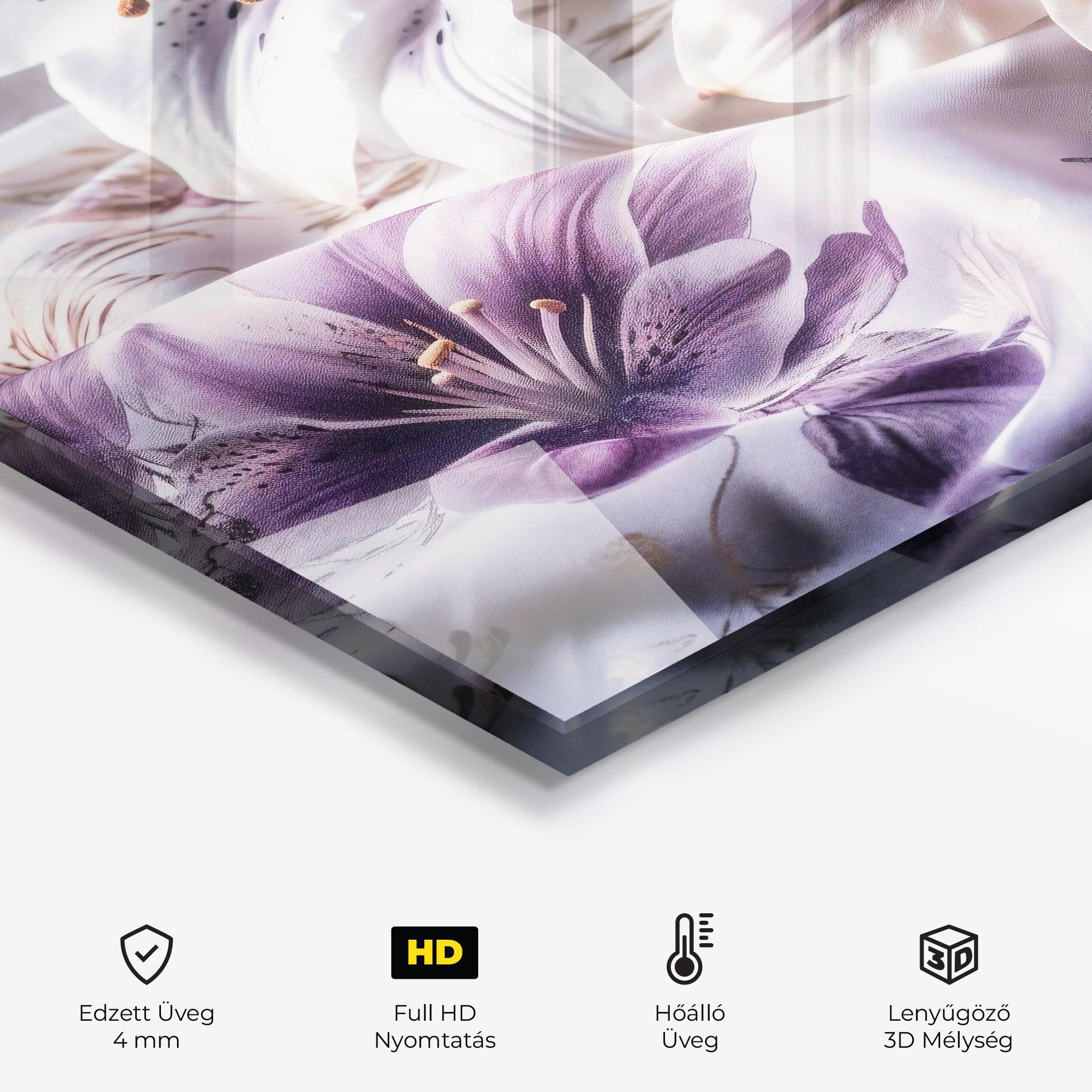 Konyhai üveg hátfal Light Purple Lily mockup 2