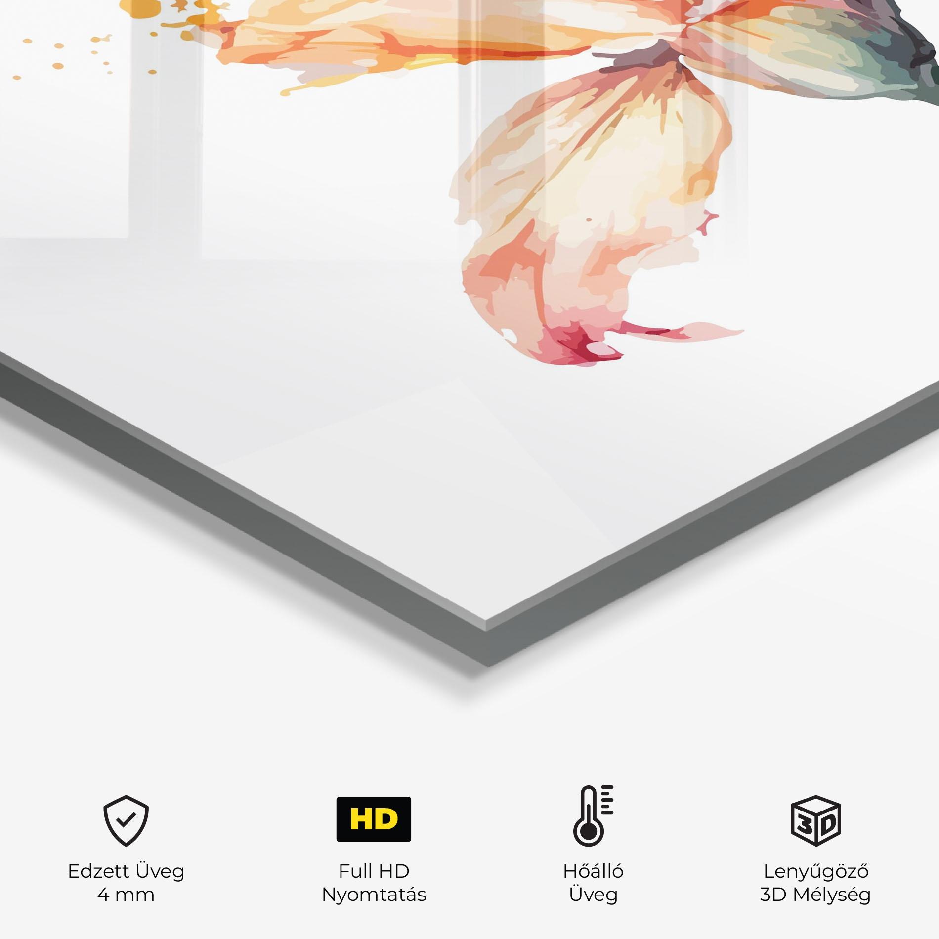 Konyhai üveg hátfal Orange Purple Lily mockup 2