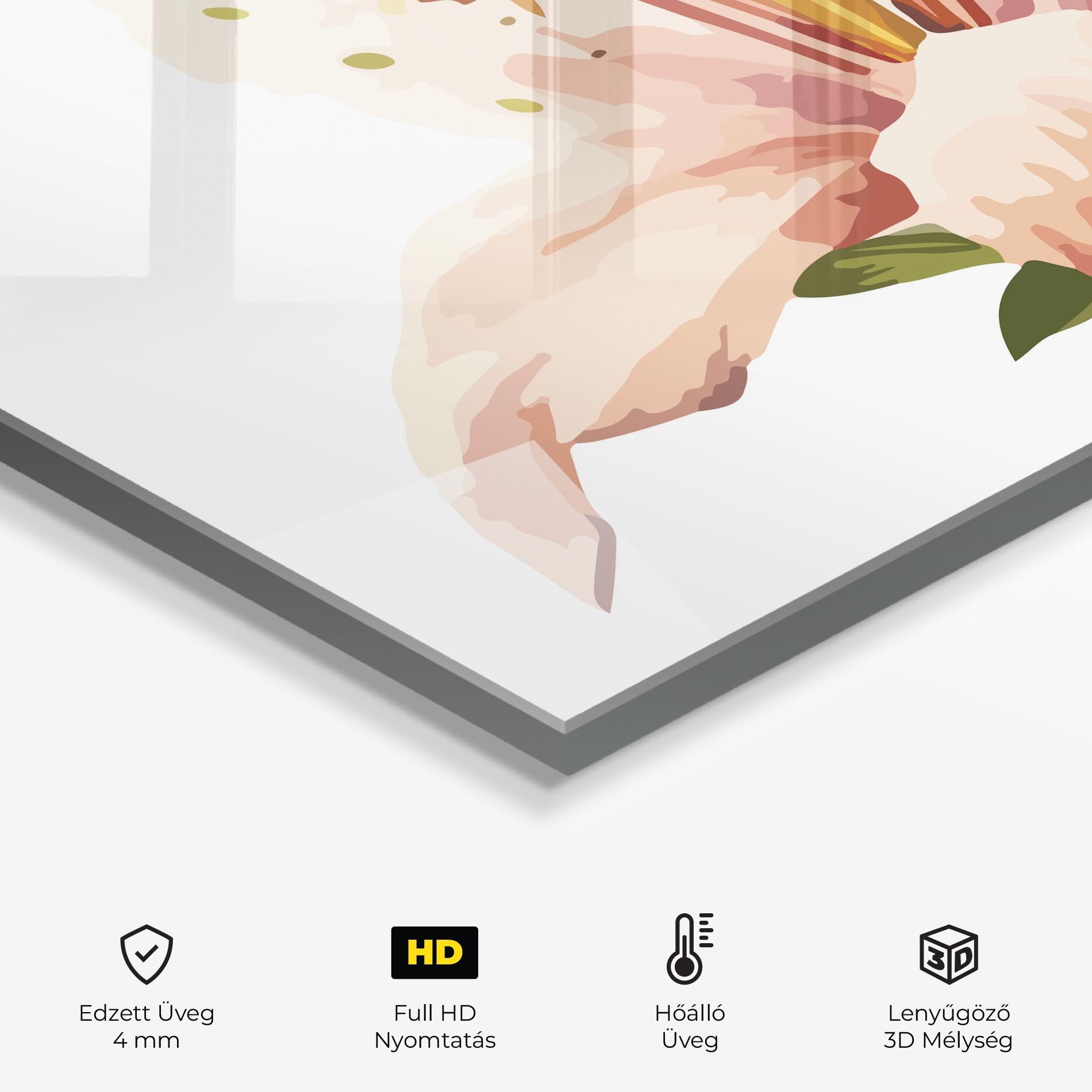 Konyhai üveg hátfal Pink Cute Lily mockup 2