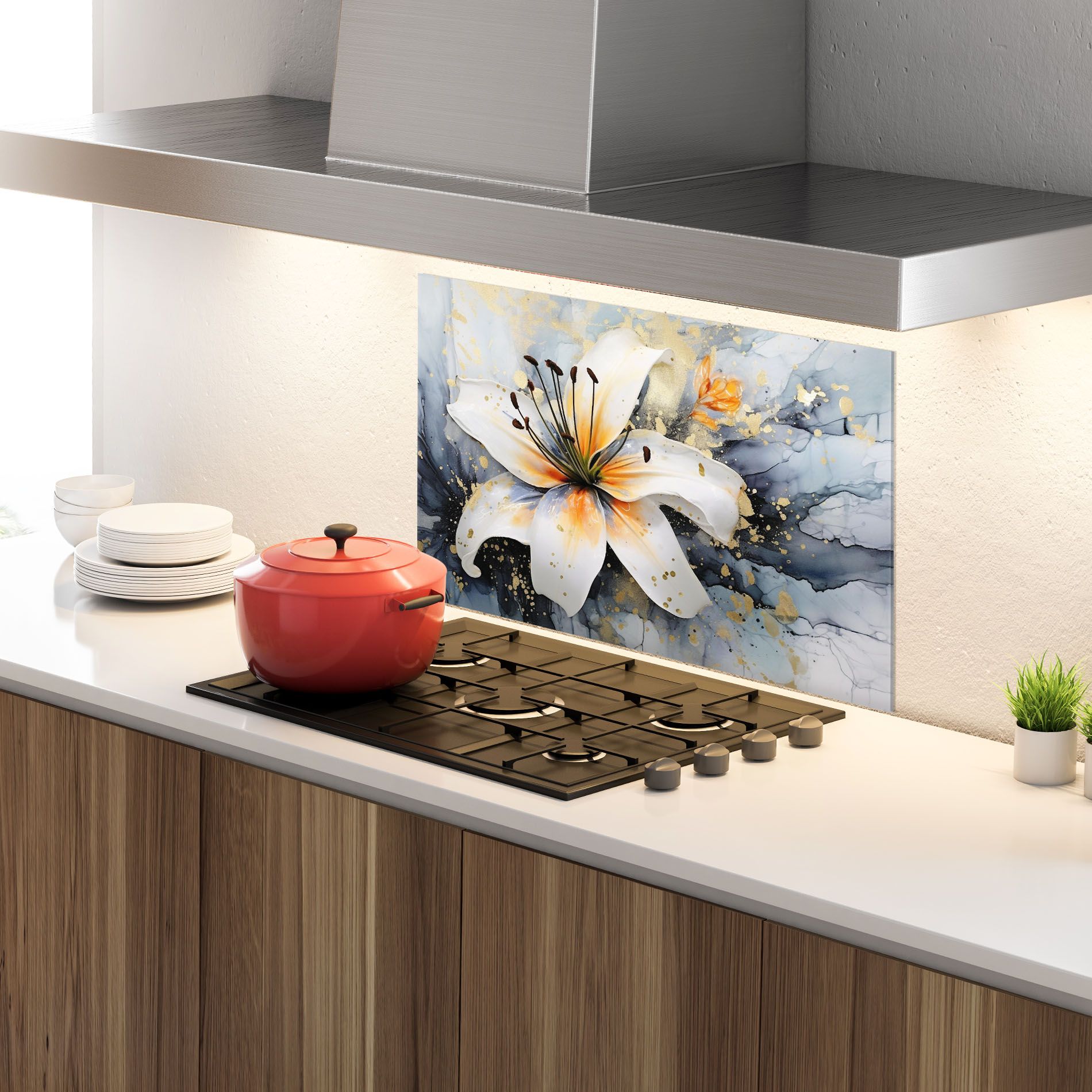 Lily With Orange Painting mockup 4