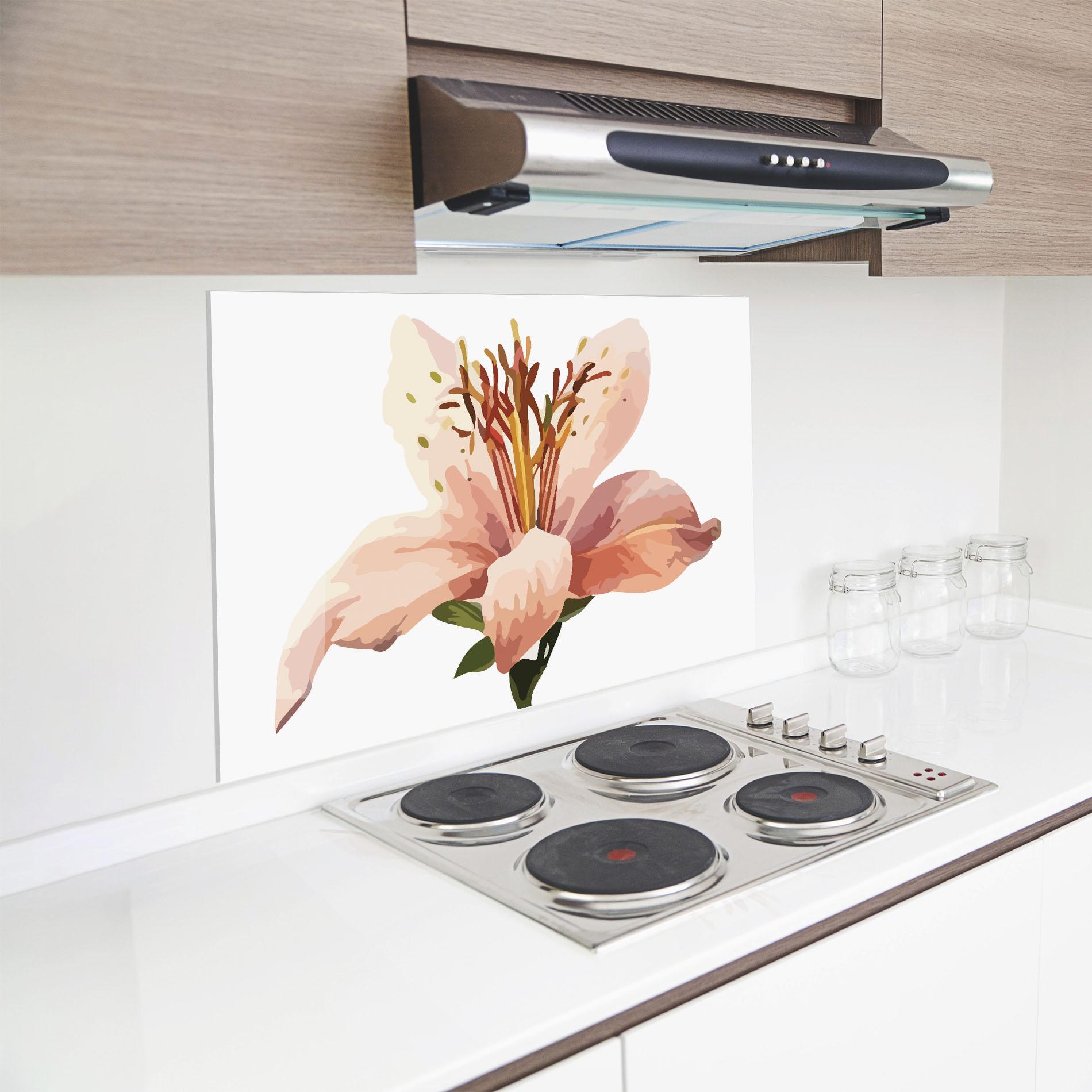 Konyhai üveg hátfal Pink Cute Lily mockup 8