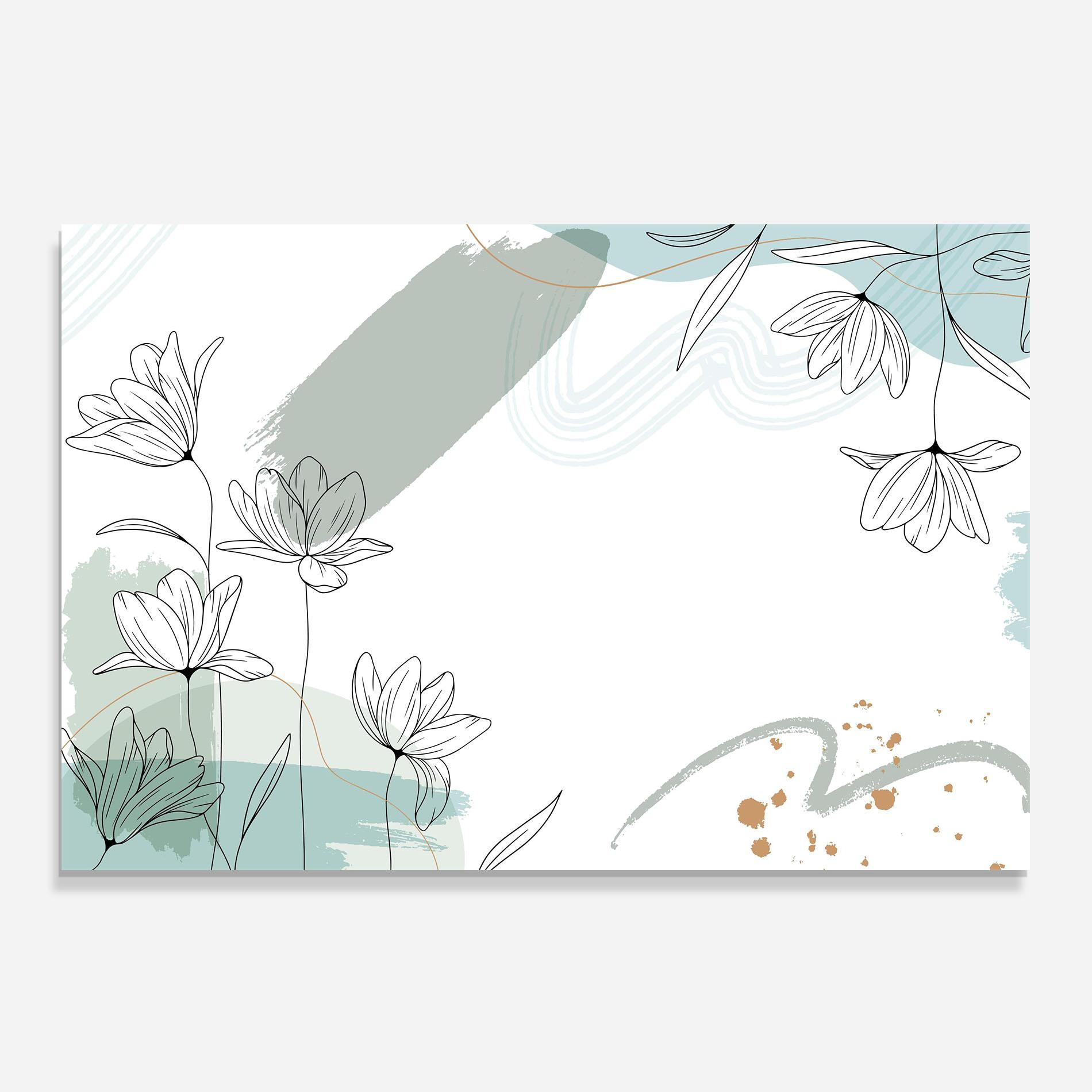 Konyhai üveg hátfal Black Blue Line mockup 0