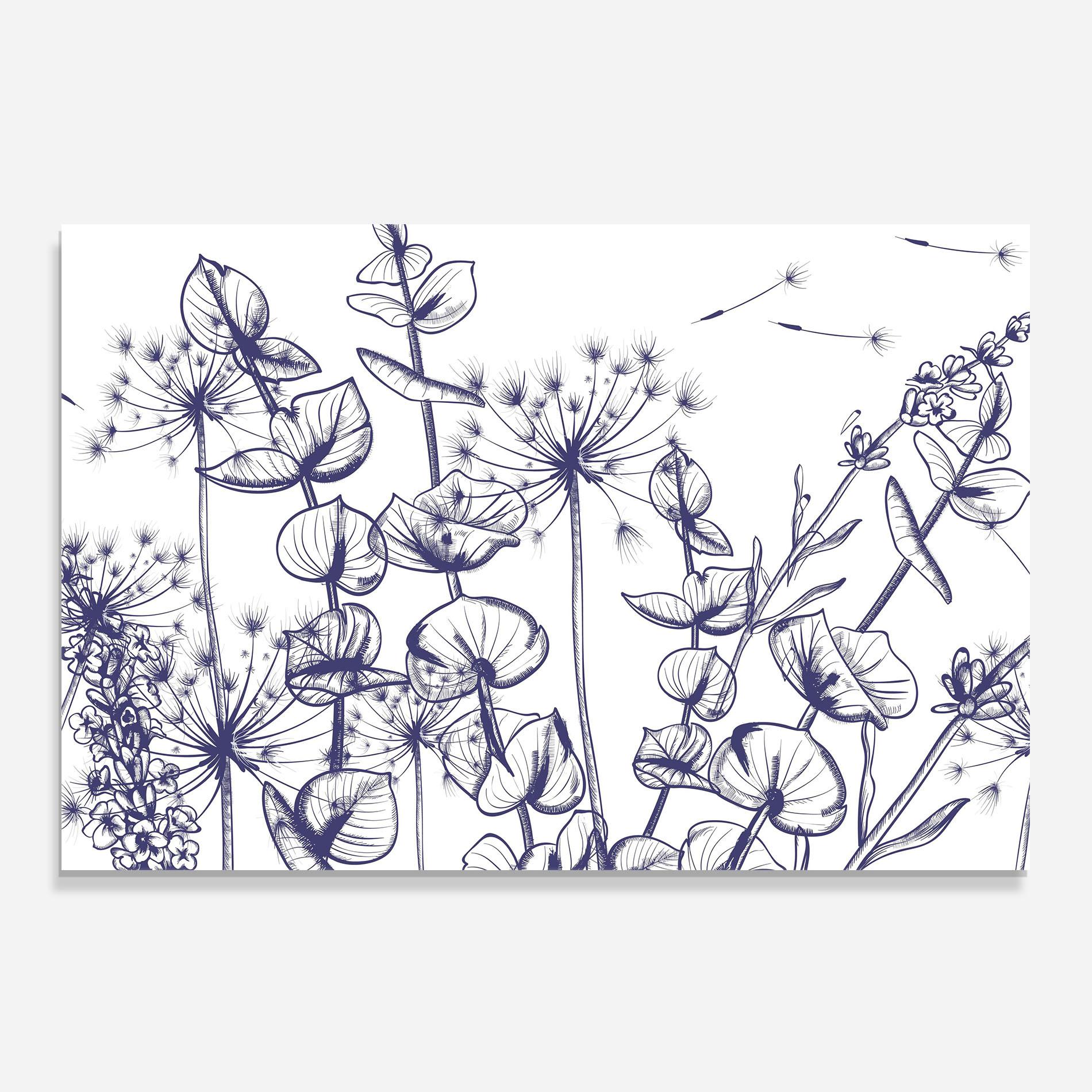 Konyhai üveg hátfal Blue Line Plants mockup 0