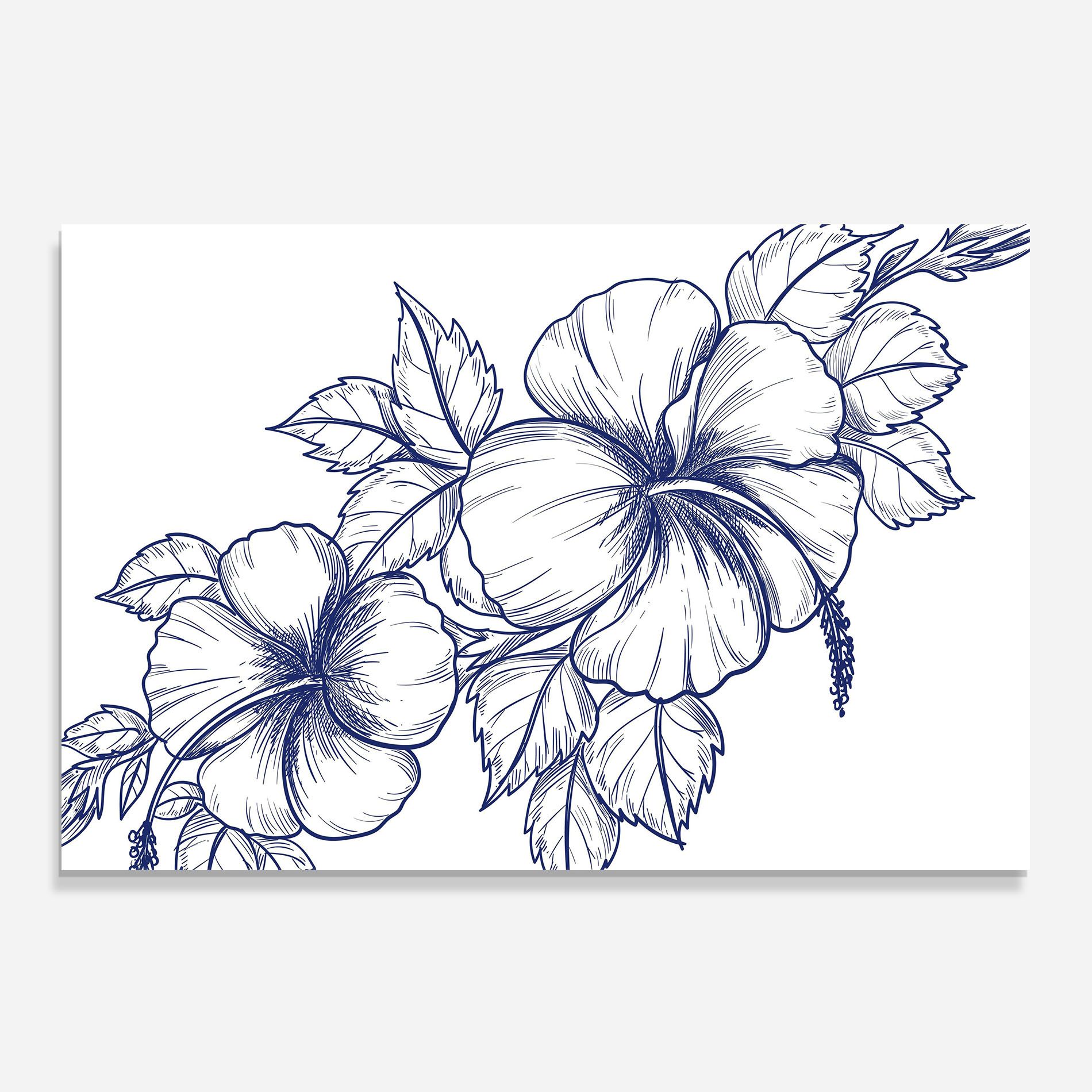 Dark Blue Line Flower mockup 0