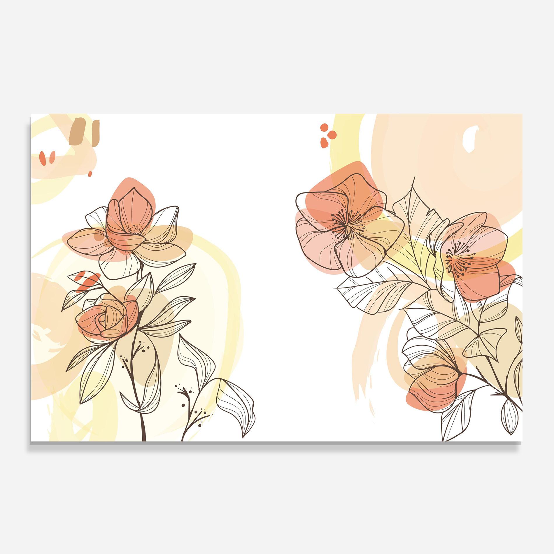 Konyhai üveg hátfal Yellow Orange Line mockup 0