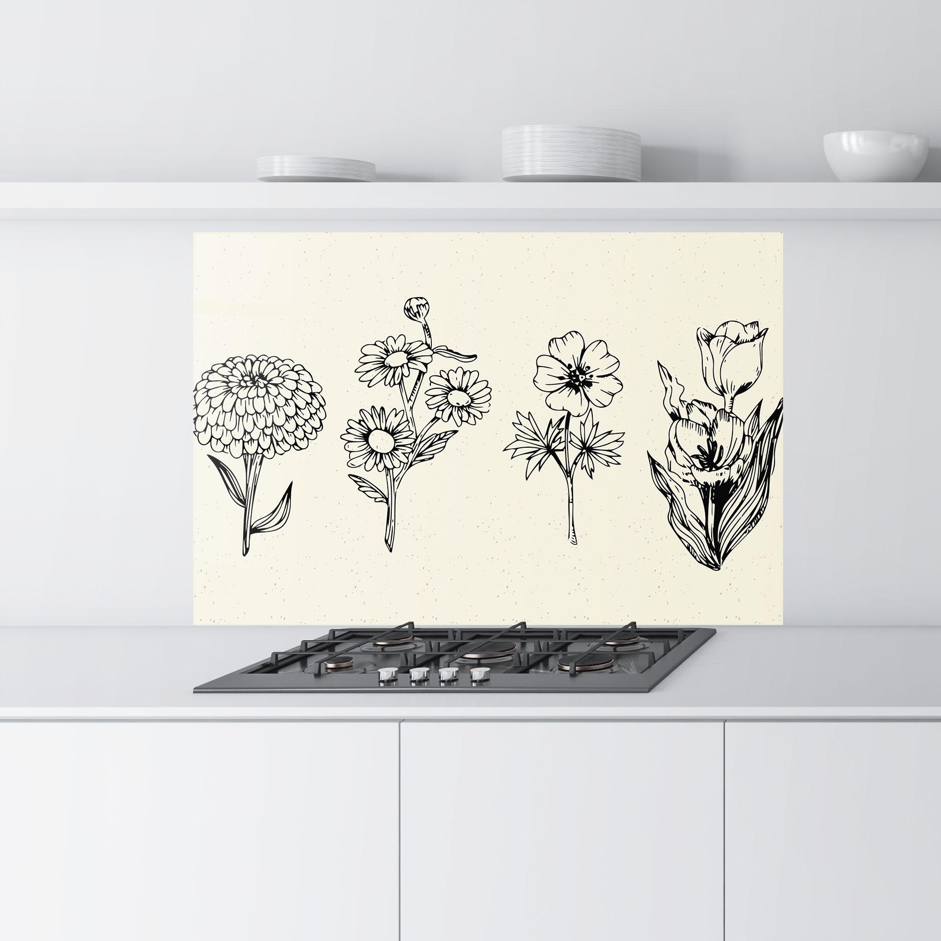 Konyhai üveg hátfal Black Line Cream mockup 9