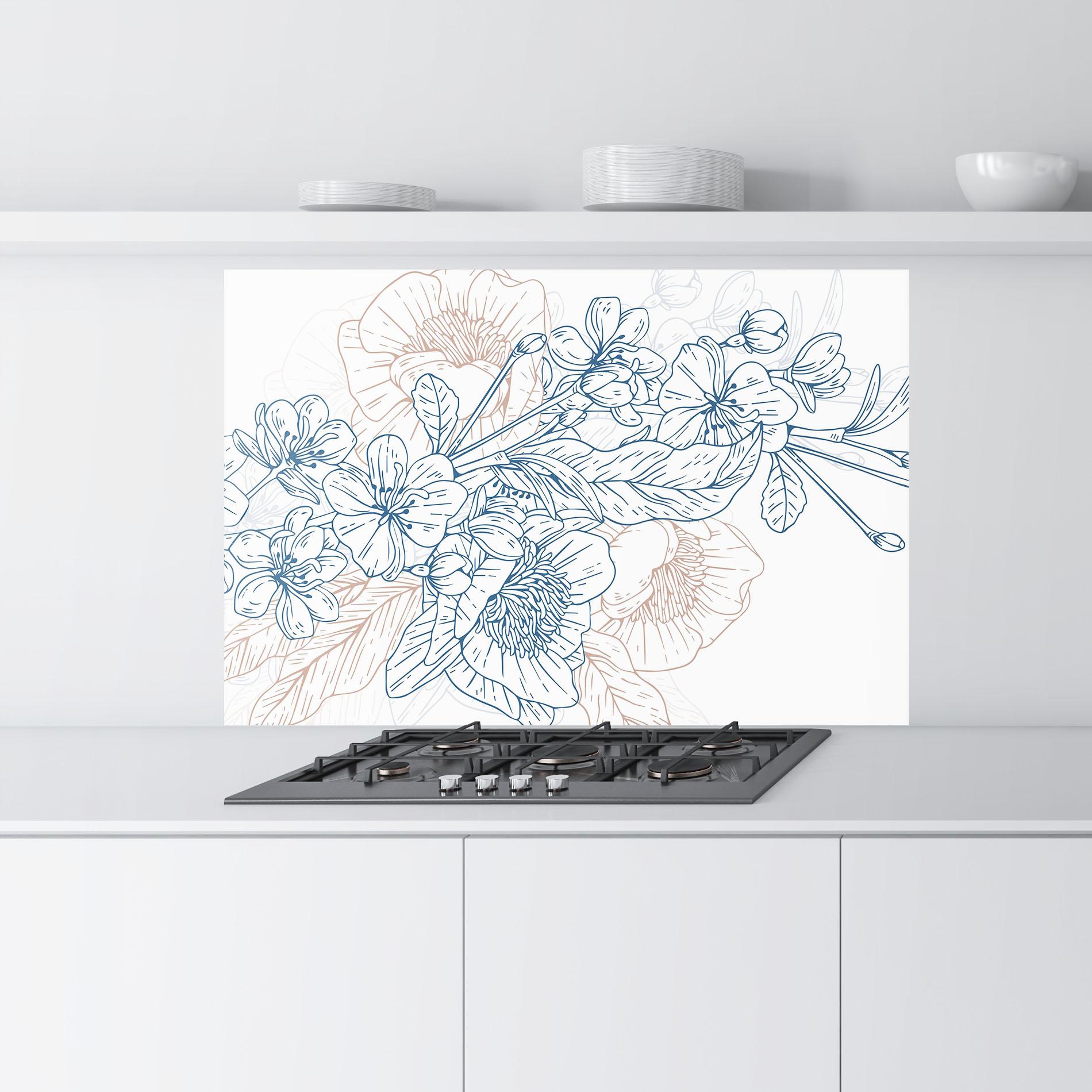 Konyhai üveg hátfal Blue Cream Line mockup 9