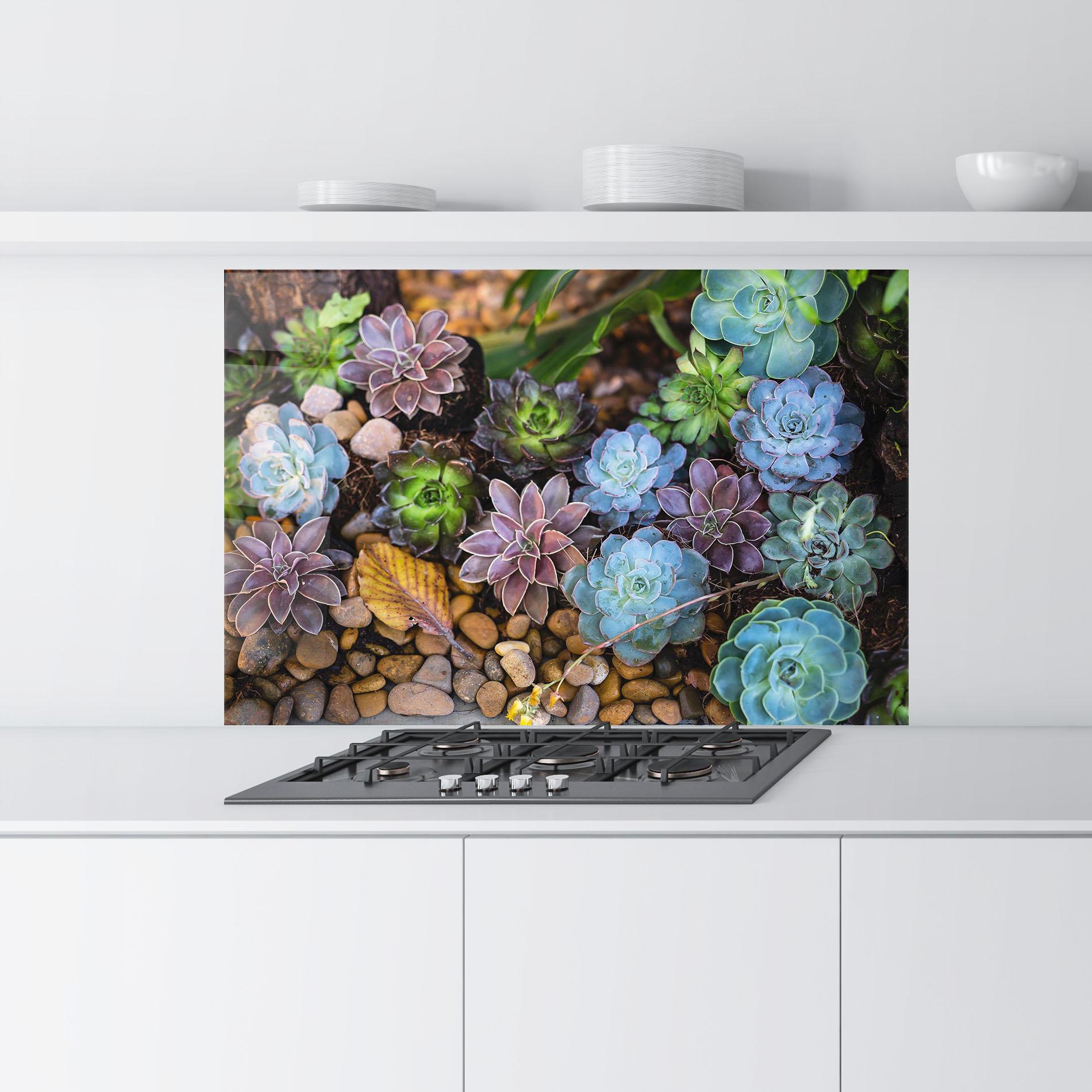 Konyhai üveg hátfal Colorful Flowers mockup 9