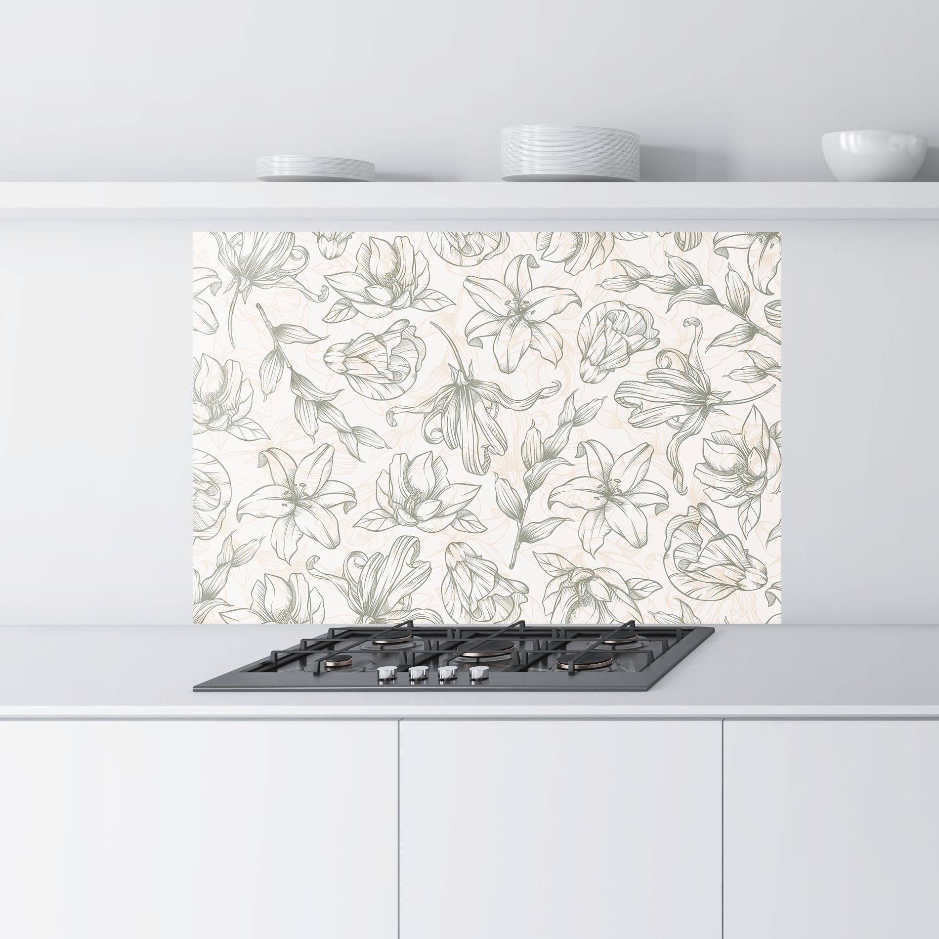 Konyhai üveg hátfal Cream Grey Line mockup 9