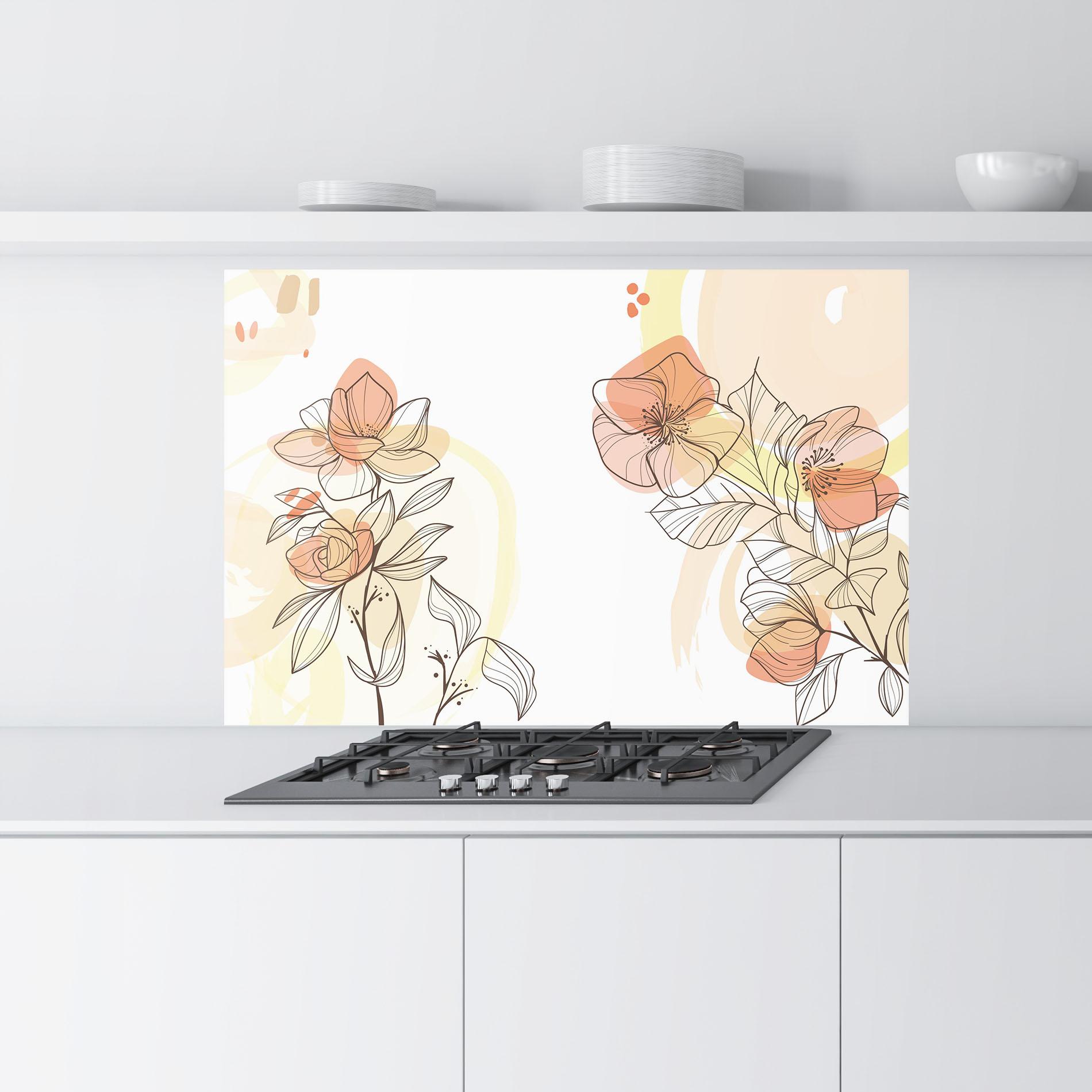 Konyhai üveg hátfal Yellow Orange Line mockup 9