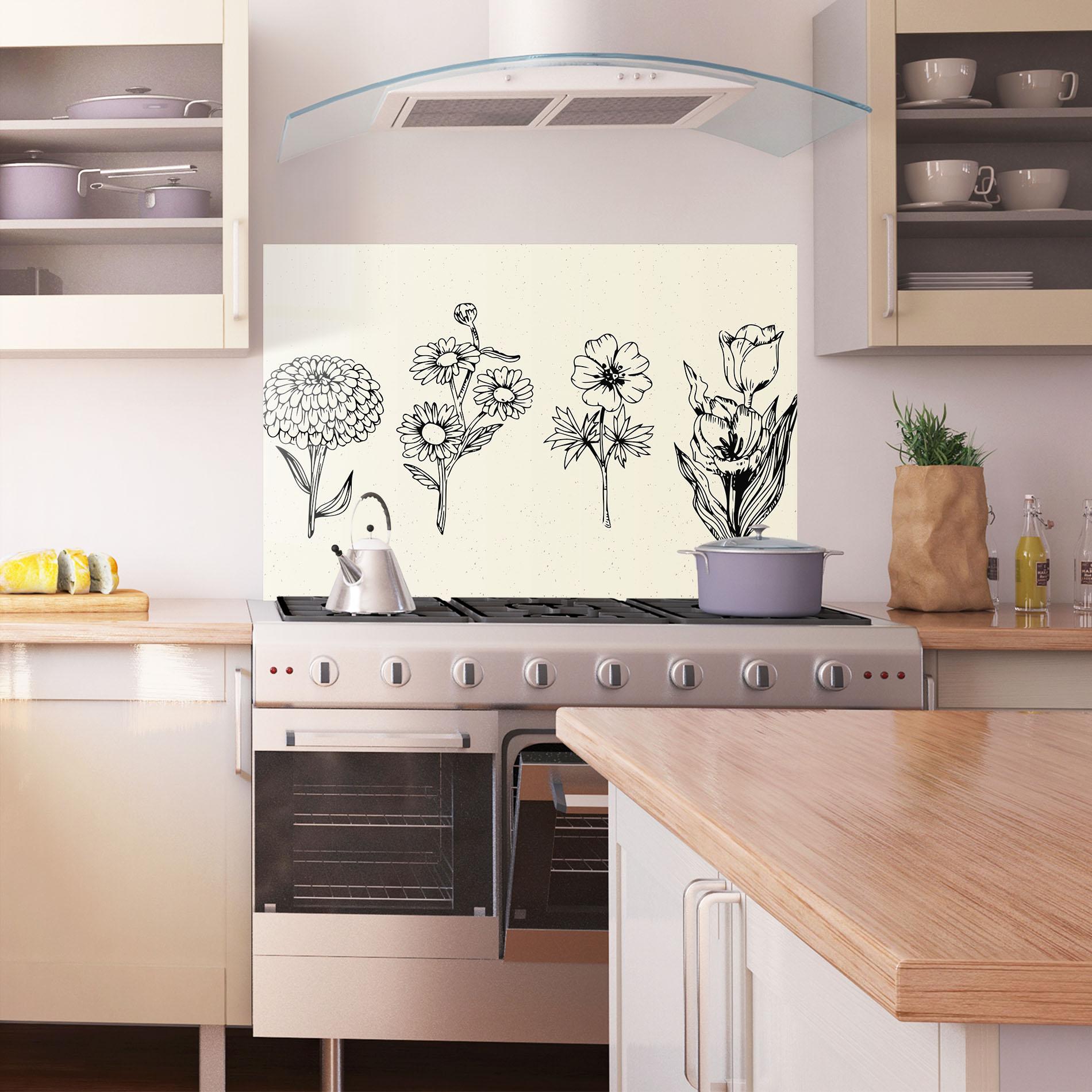 Konyhai üveg hátfal Black Line Cream mockup 1