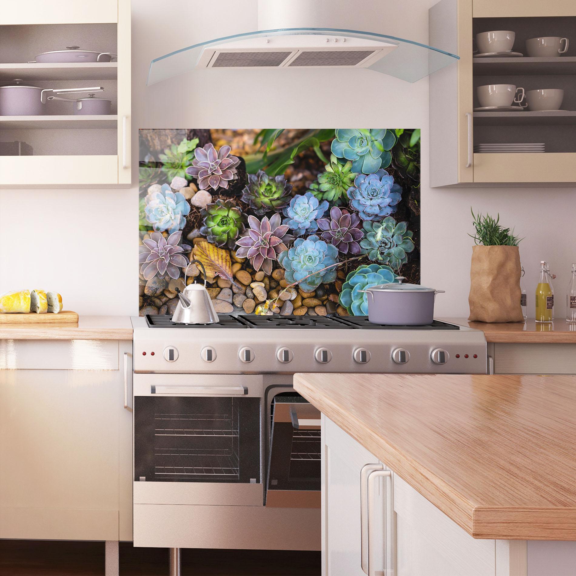 Konyhai üveg hátfal Colorful Flowers mockup 1