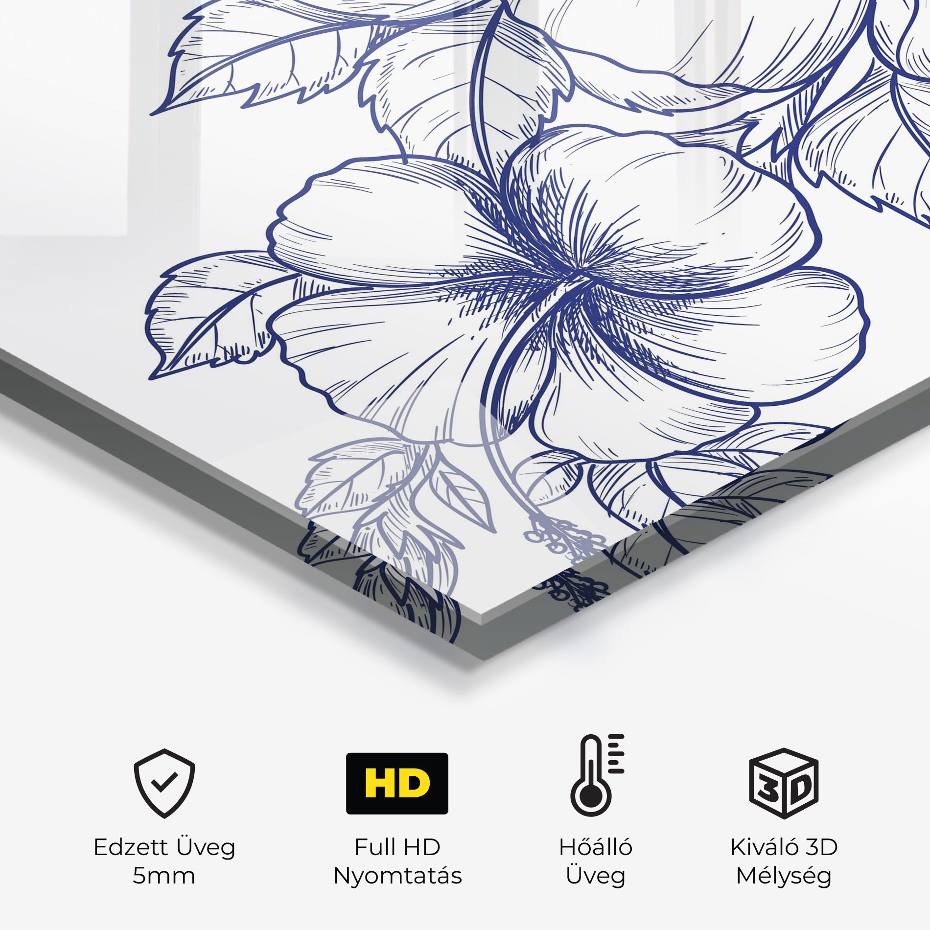 Dark Blue Line Flower mockup 2