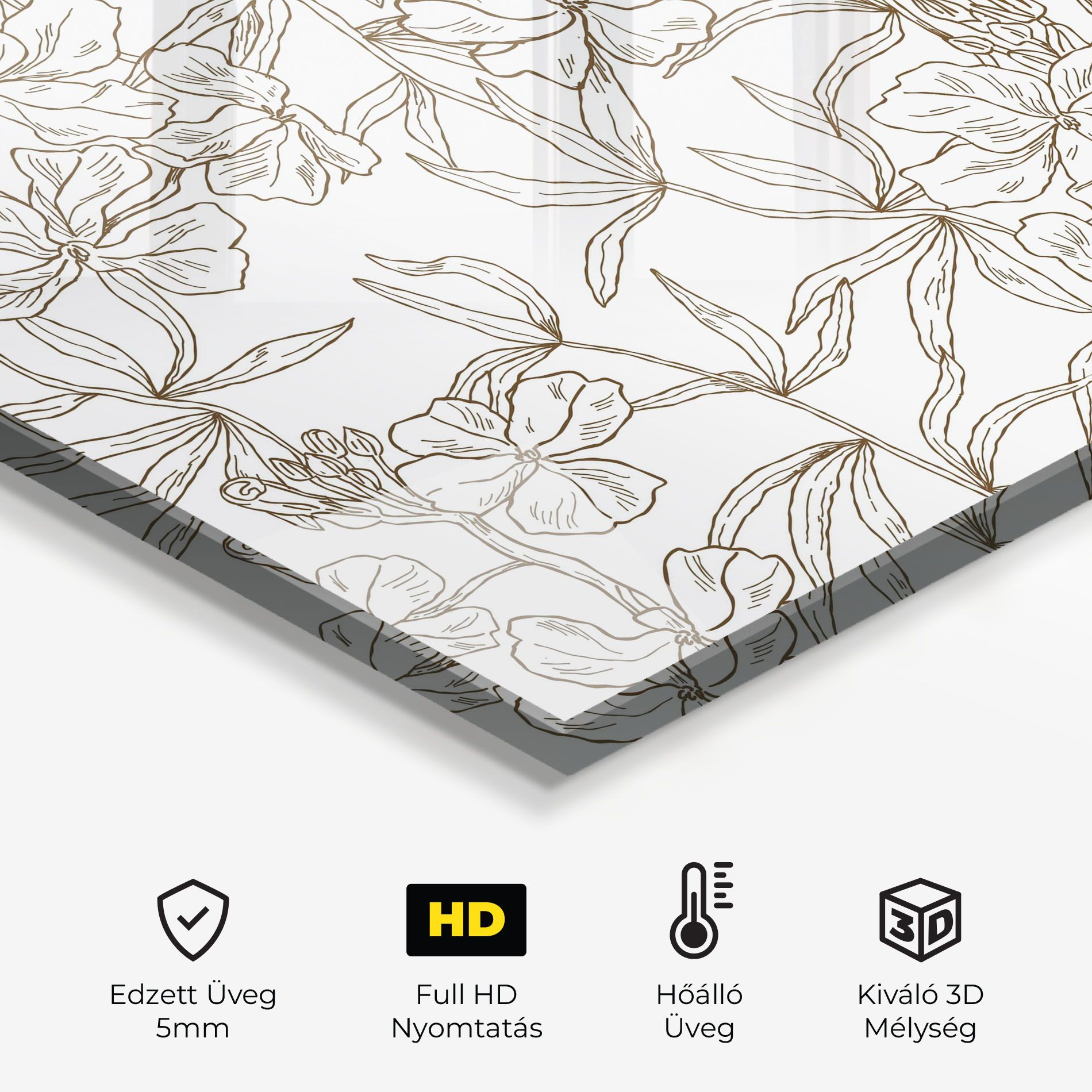 Flower Brown Line mockup 2