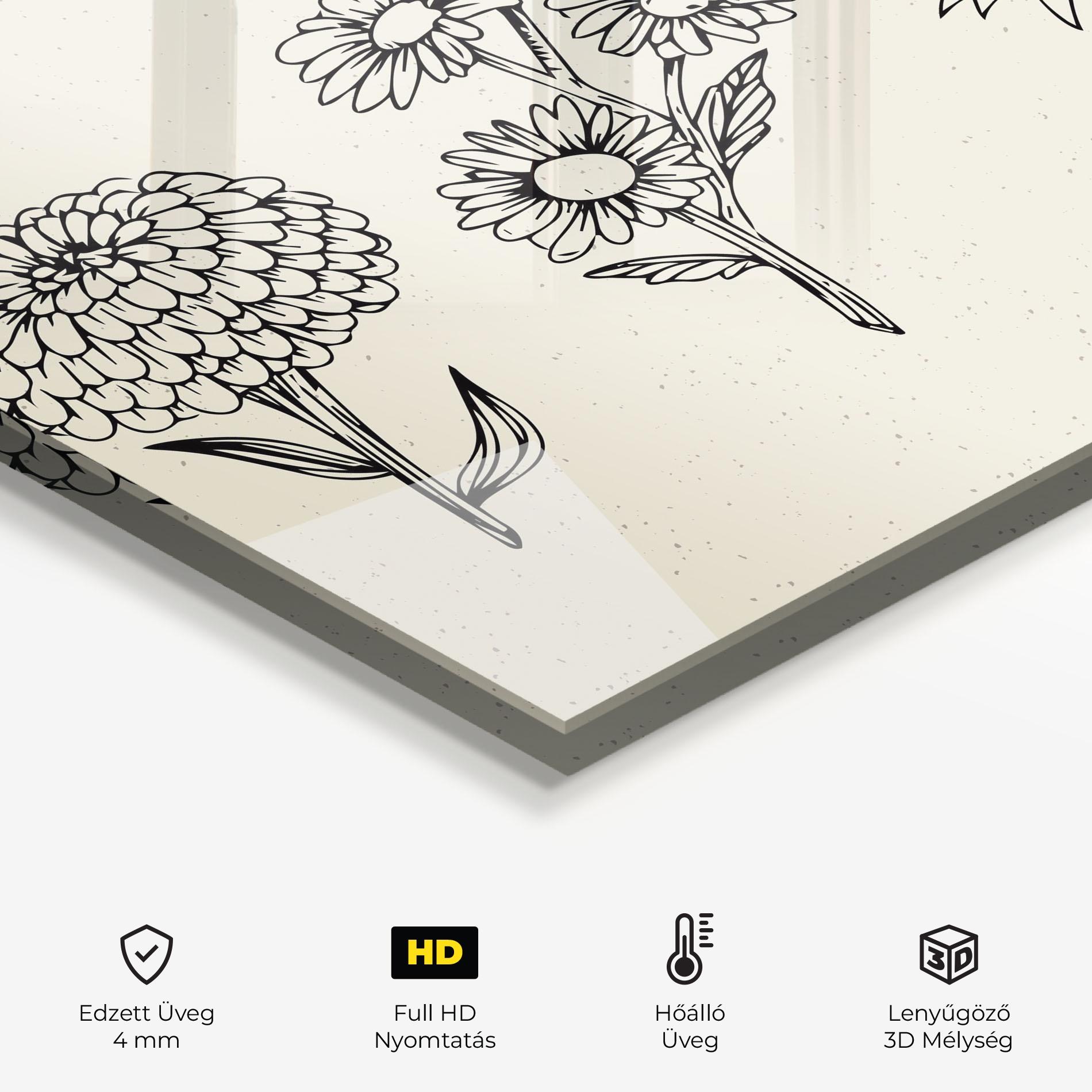 Konyhai üveg hátfal Black Line Cream mockup 2