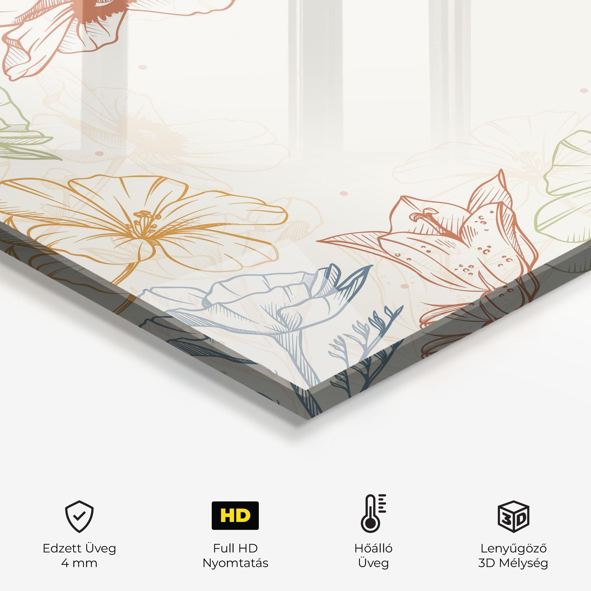 Konyhai üveg hátfal Color Mix Line mockup 2