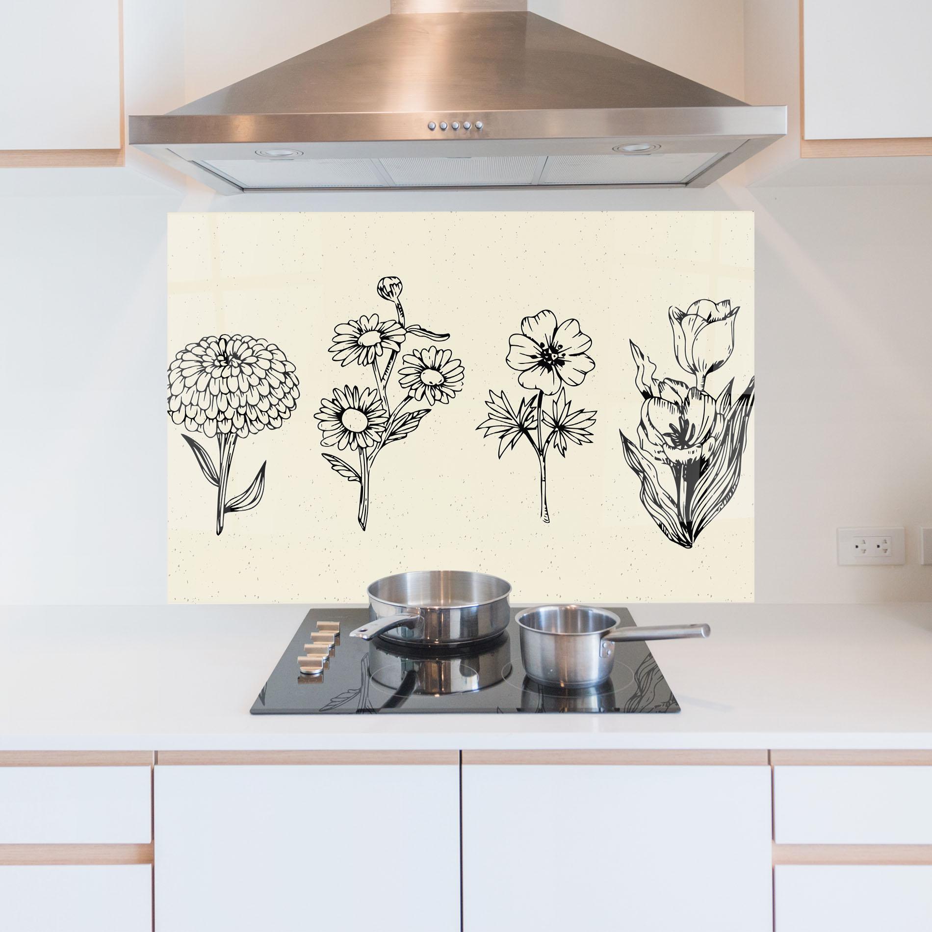 Konyhai üveg hátfal Black Line Cream mockup 5