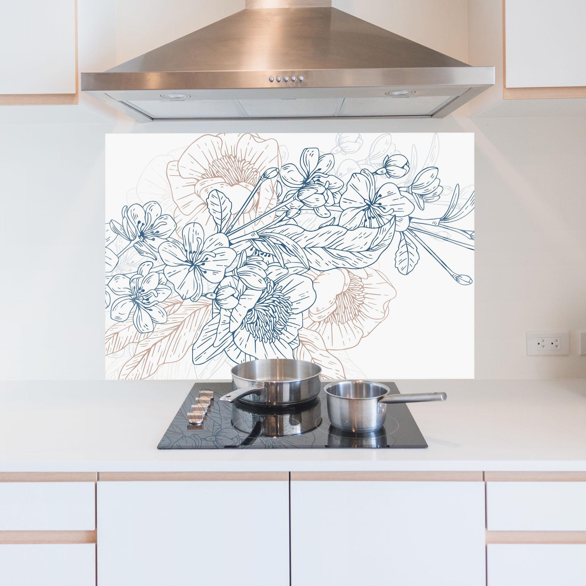 Konyhai üveg hátfal Blue Cream Line mockup 5