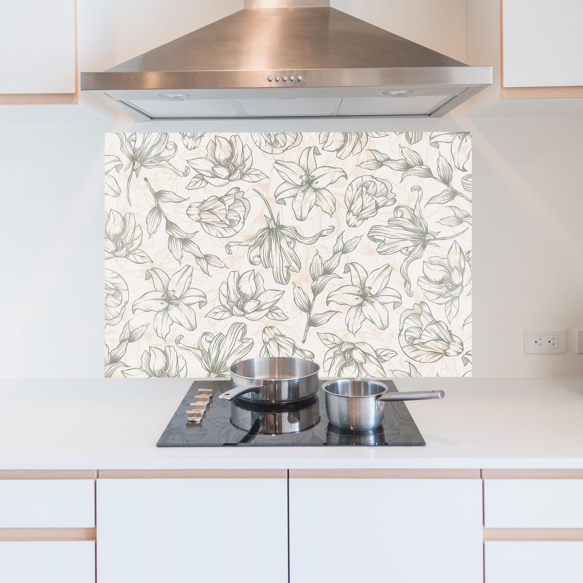 Konyhai üveg hátfal Cream Grey Line mockup 5