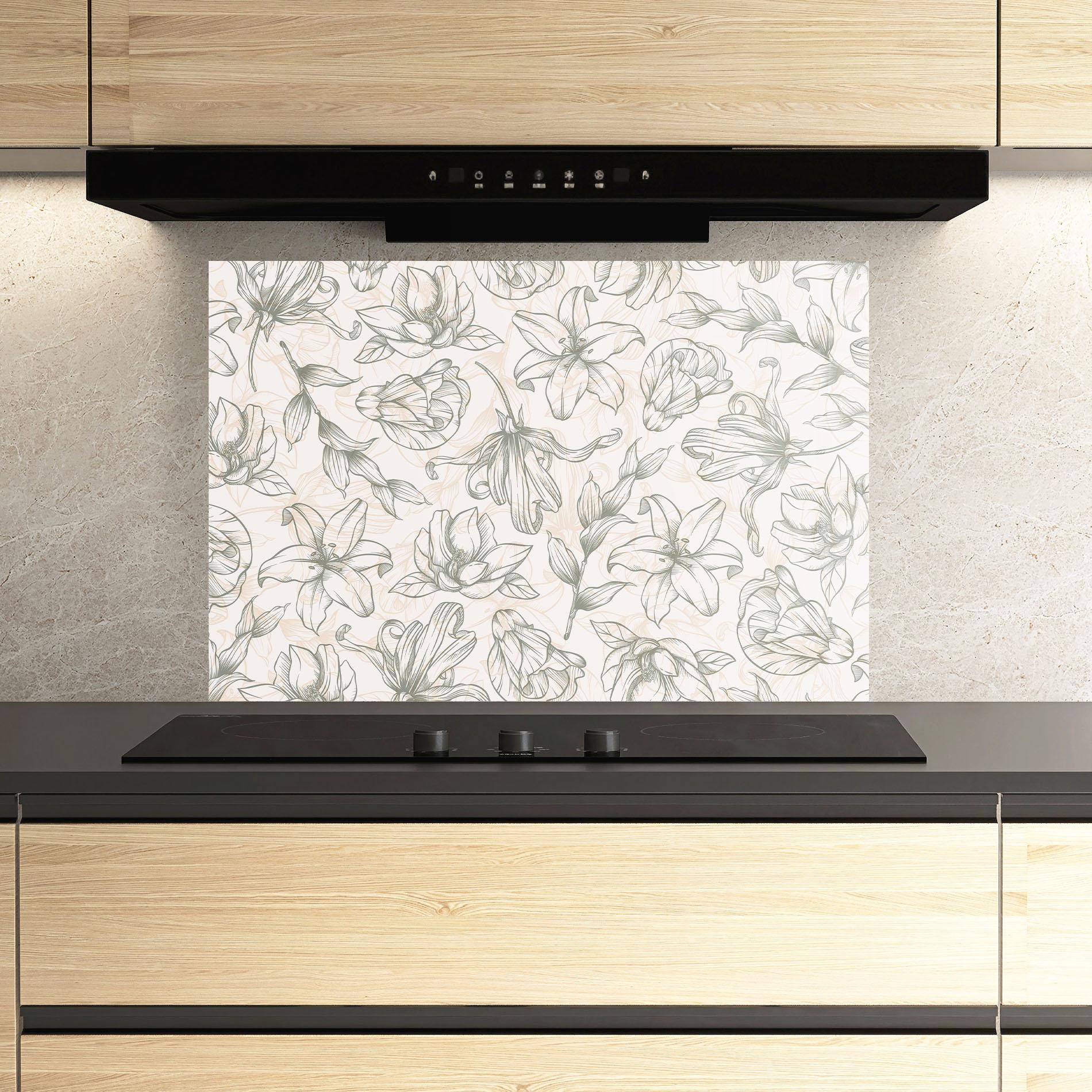 Konyhai üveg hátfal Cream Grey Line mockup 3