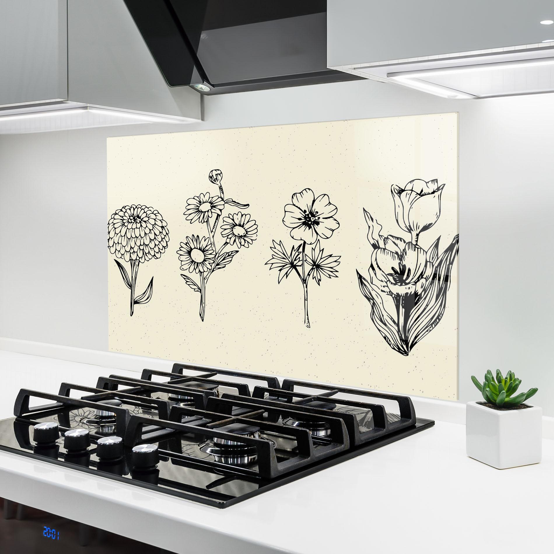 Konyhai üveg hátfal Black Line Cream mockup 6