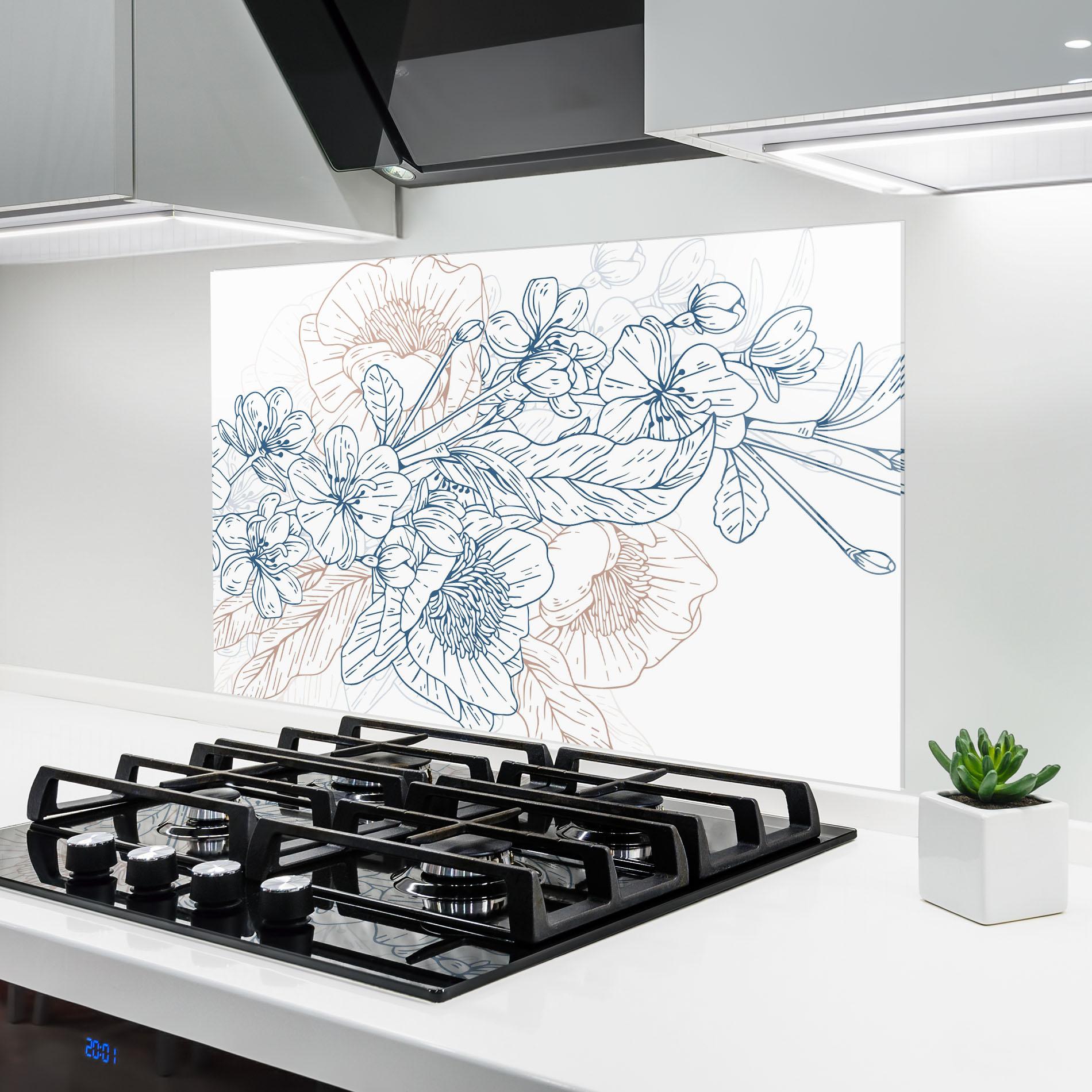 Konyhai üveg hátfal Blue Cream Line mockup 6