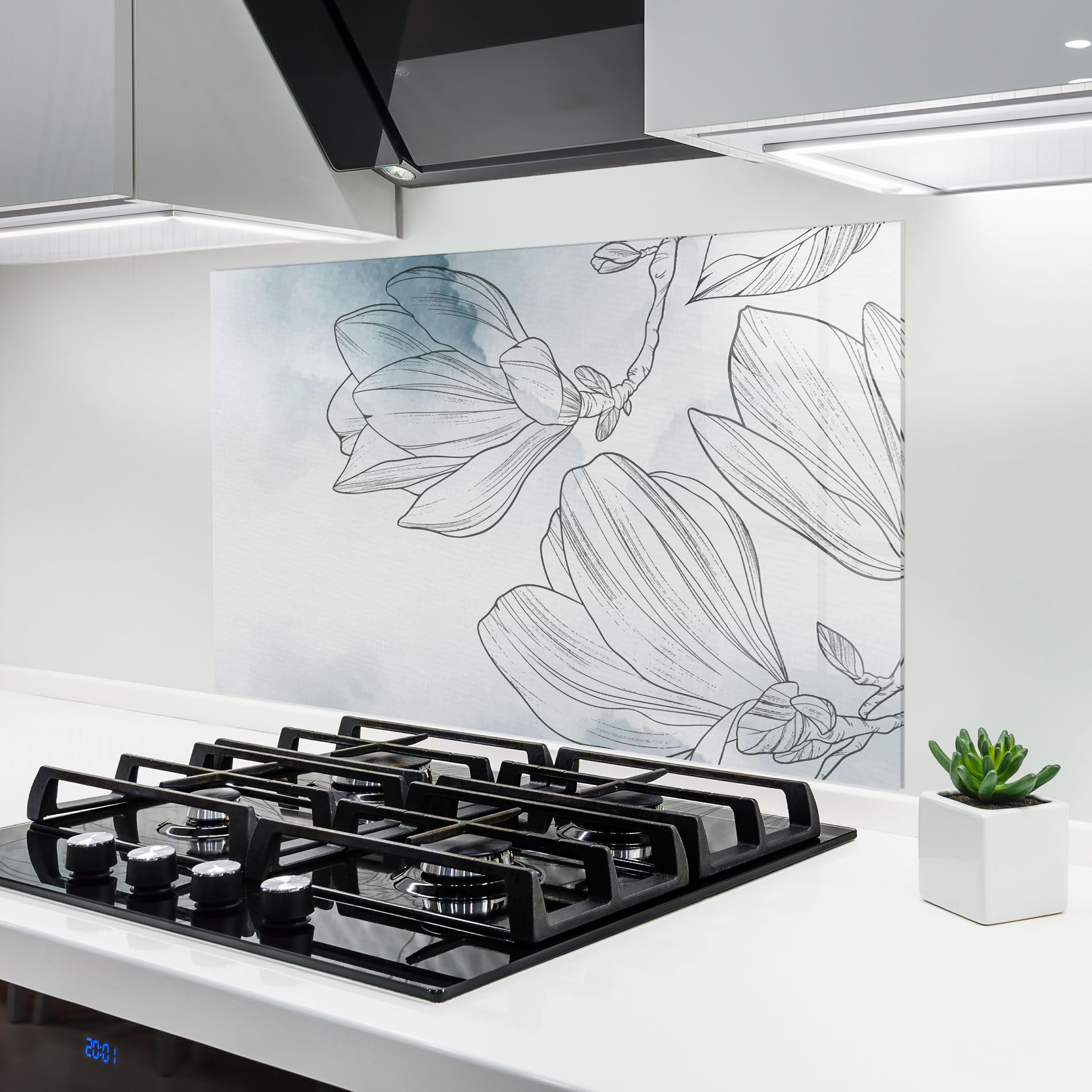 Blue Line Flower mockup 6