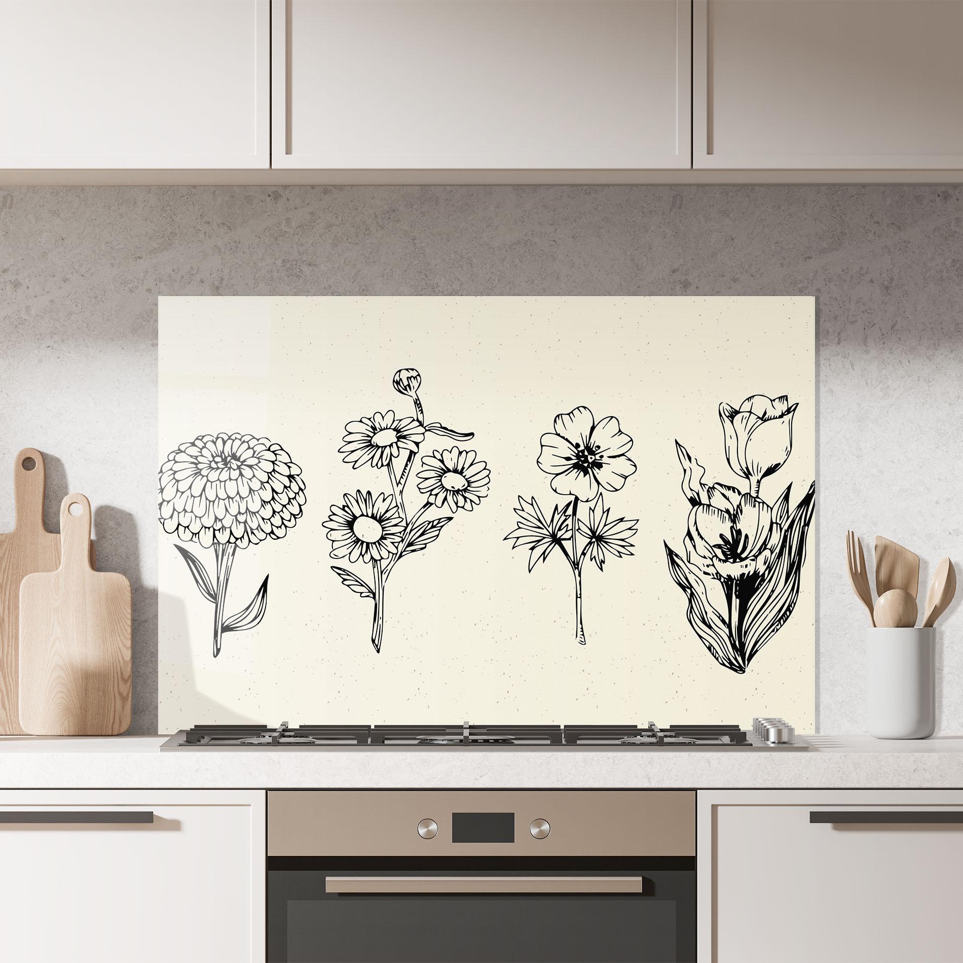 Konyhai üveg hátfal Black Line Cream mockup 7