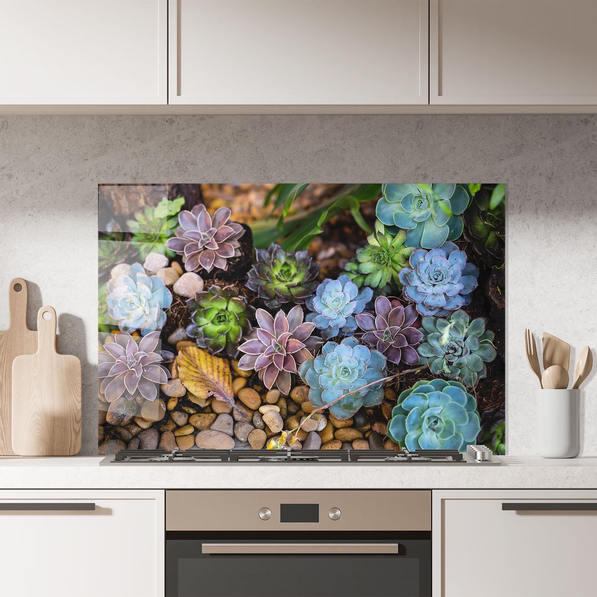 Konyhai üveg hátfal Colorful Flowers mockup 7