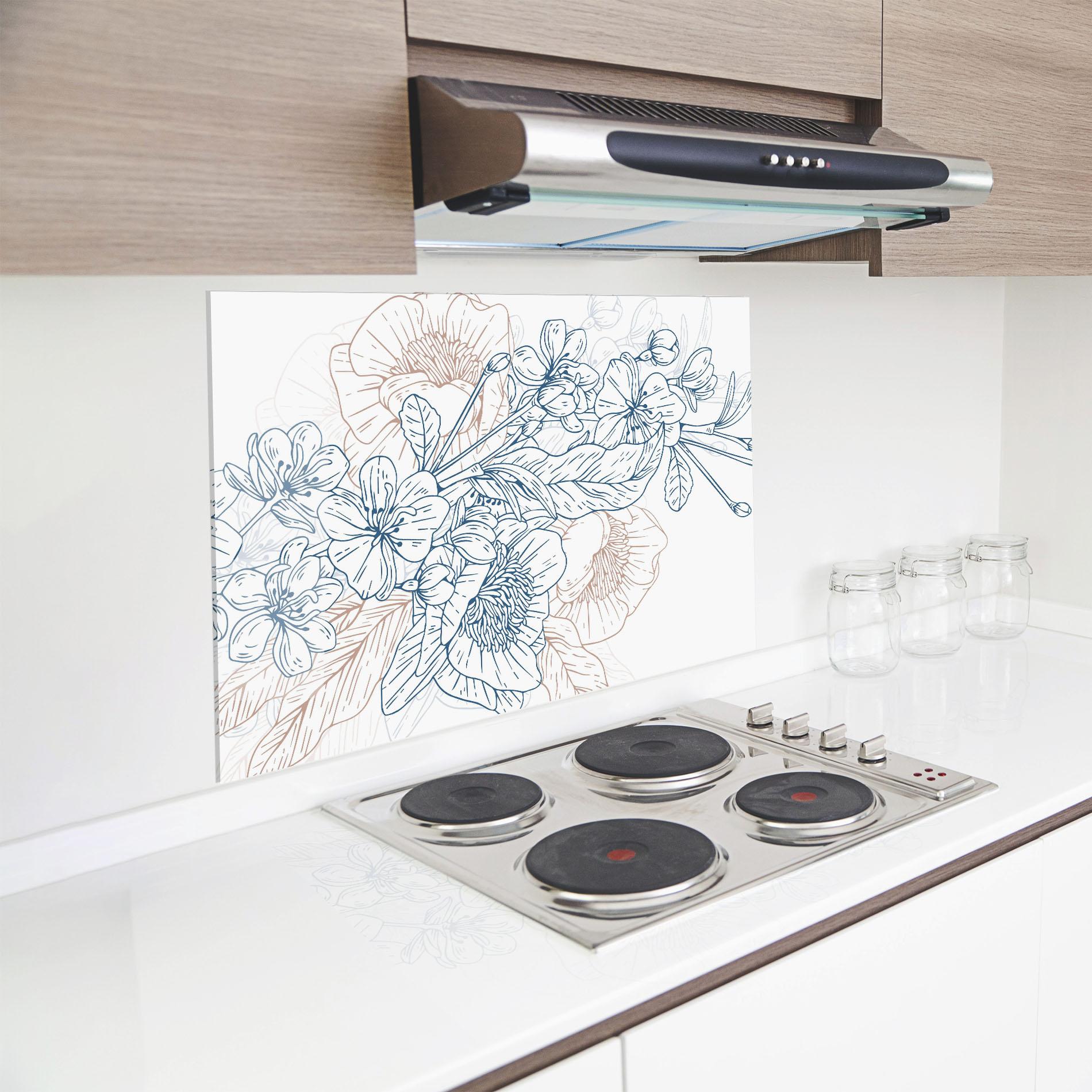 Konyhai üveg hátfal Blue Cream Line mockup 8