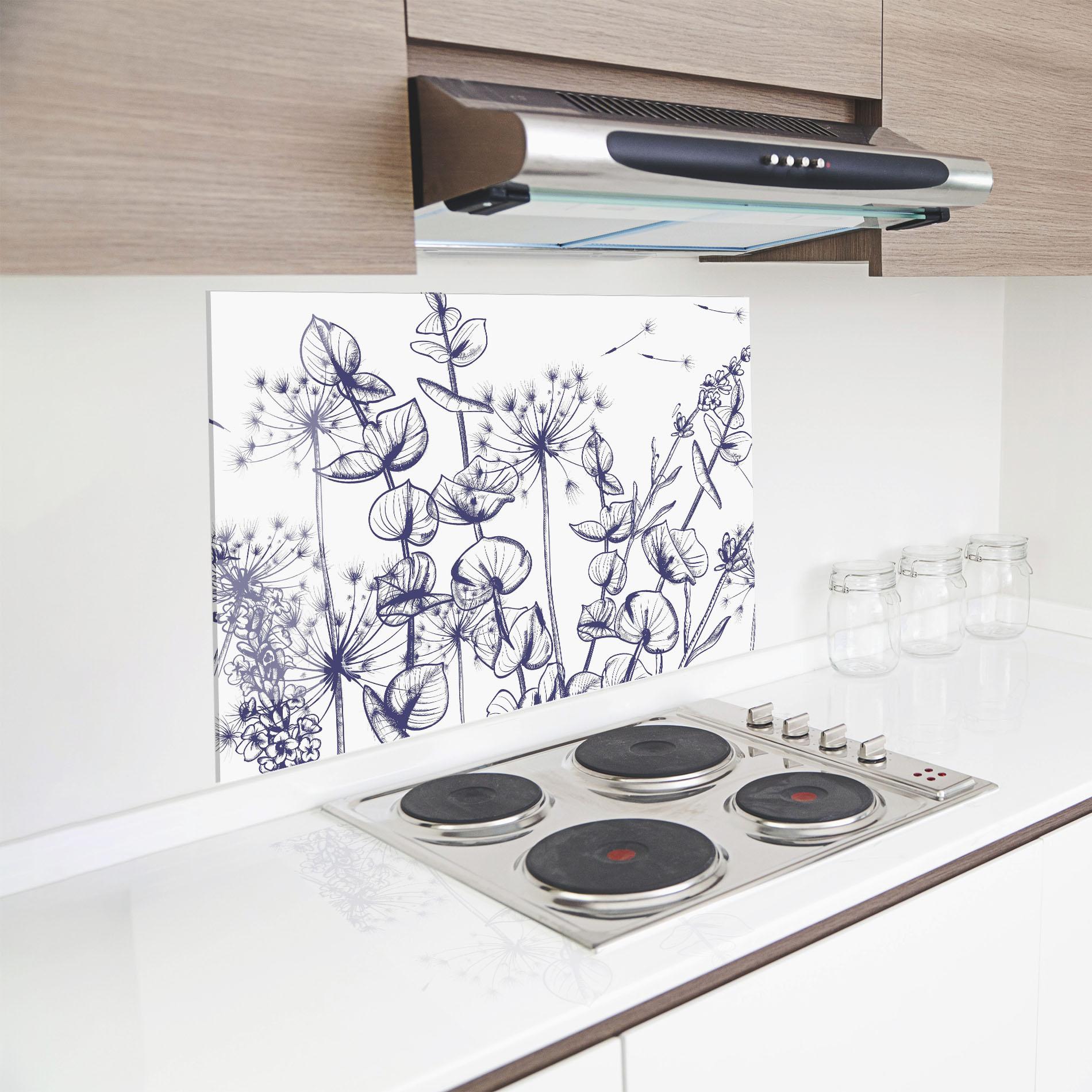 Konyhai üveg hátfal Blue Line Plants mockup 8