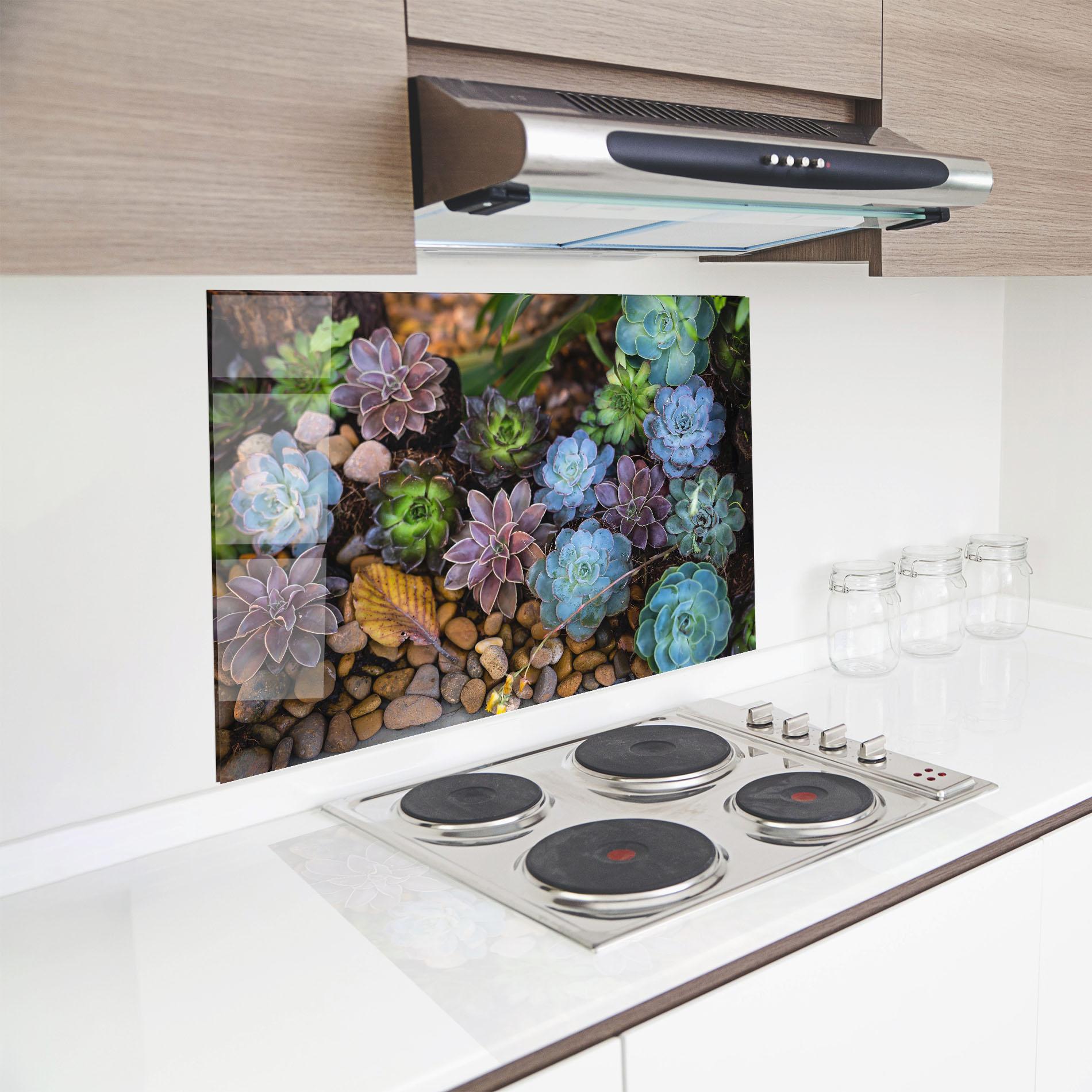 Konyhai üveg hátfal Colorful Flowers mockup 8