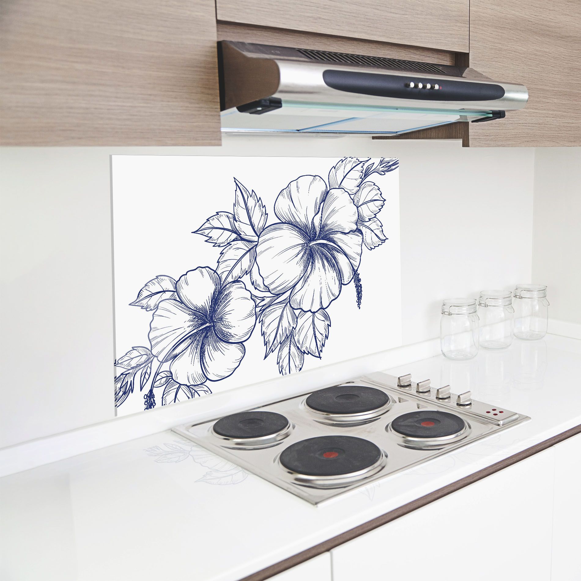 Dark Blue Line Flower mockup 8