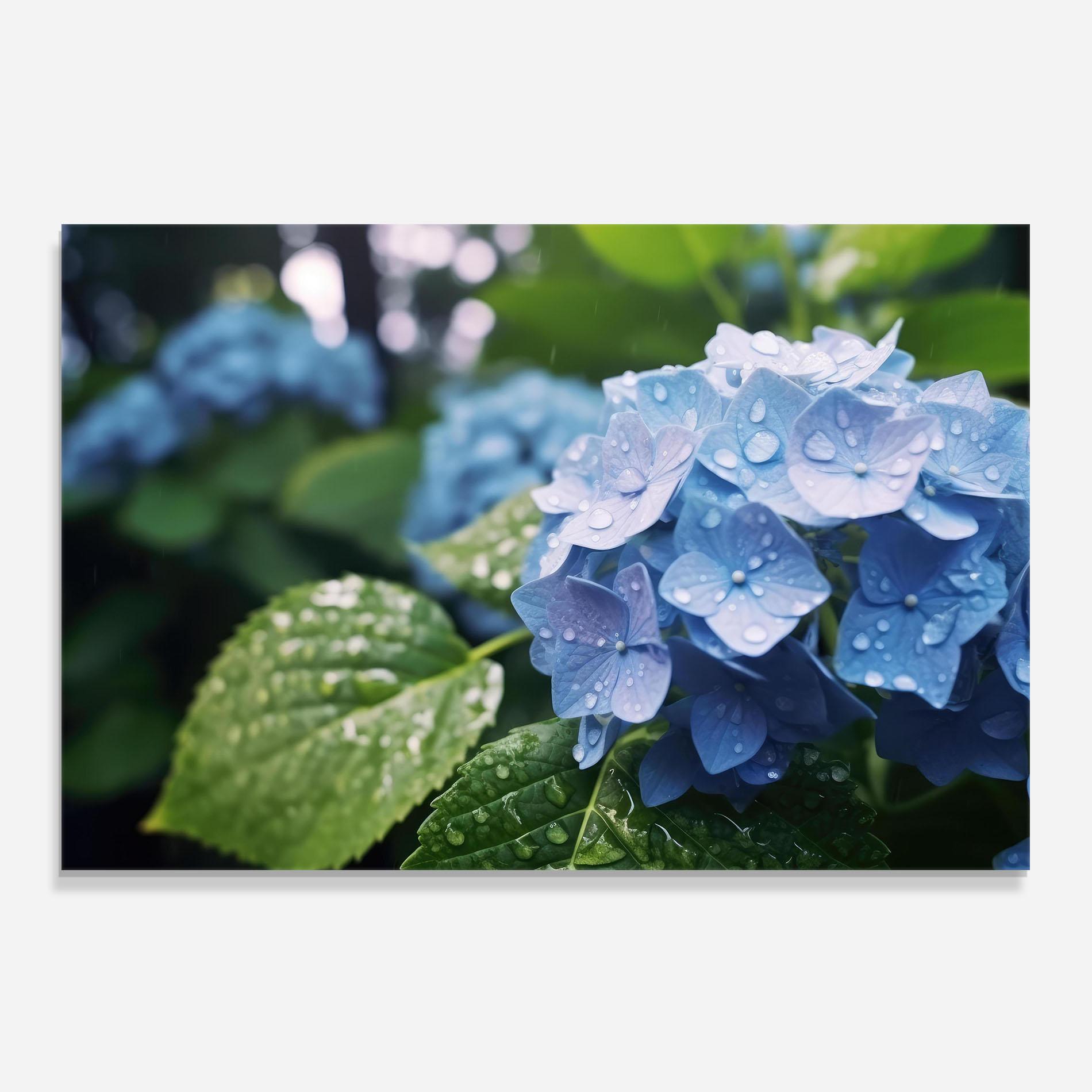 Konyhai üveg hátfal Blue Rainy Exotic mockup 0