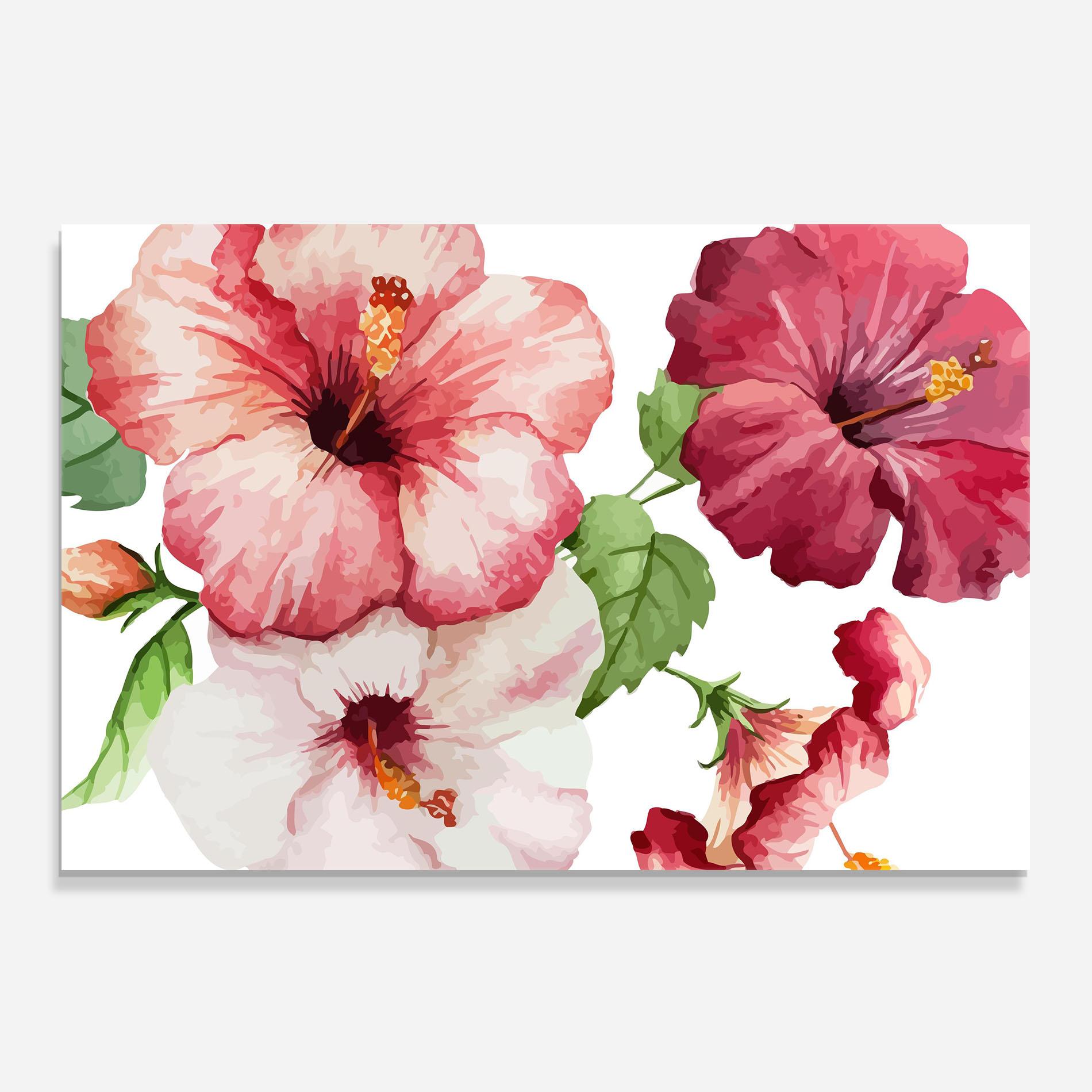 Konyhai üveg hátfal Exotic Flower Paint mockup 0