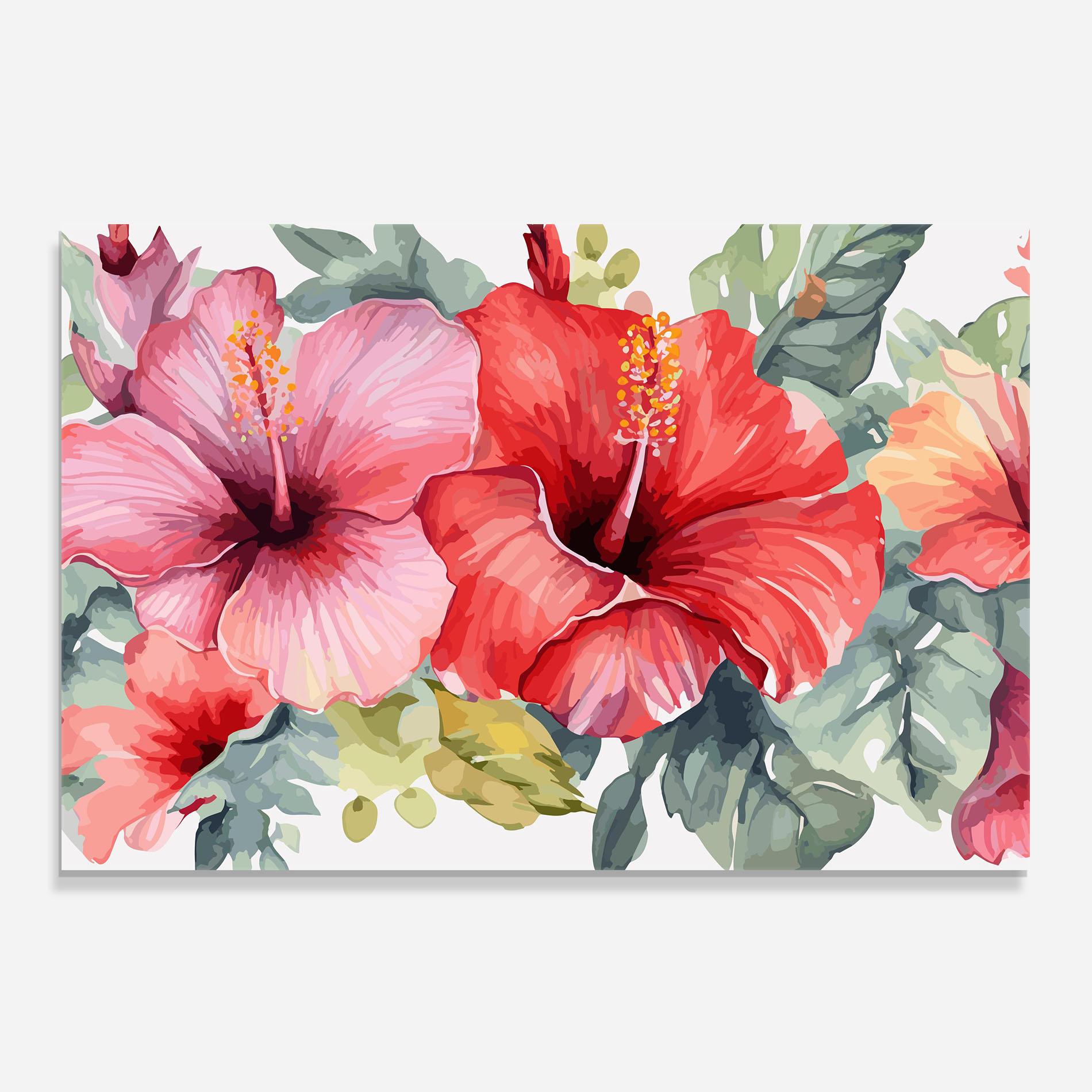 Konyhai üveg hátfal Pink Red Exotic mockup 0