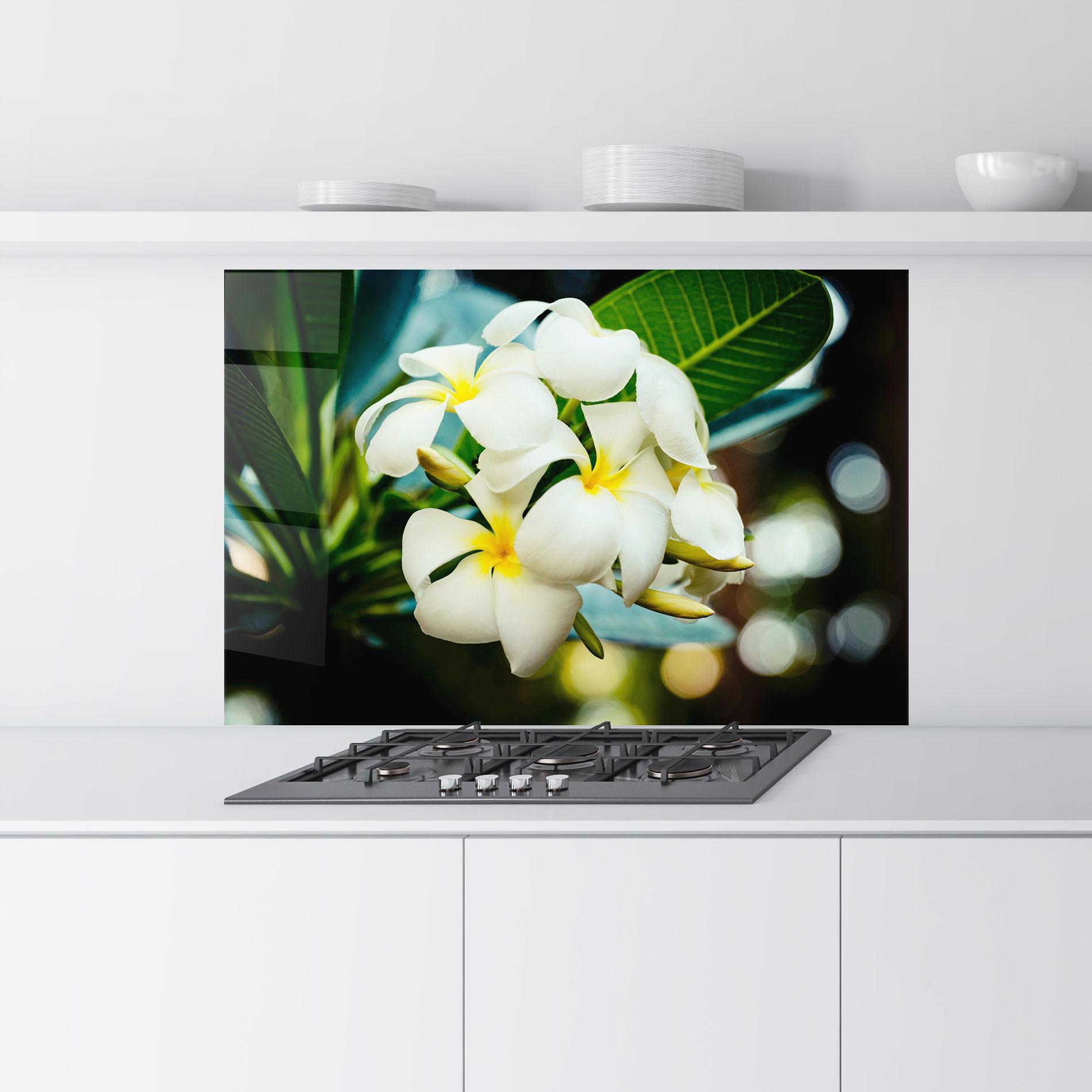 Konyhai üveg hátfal Beautiful White Exotic mockup 9