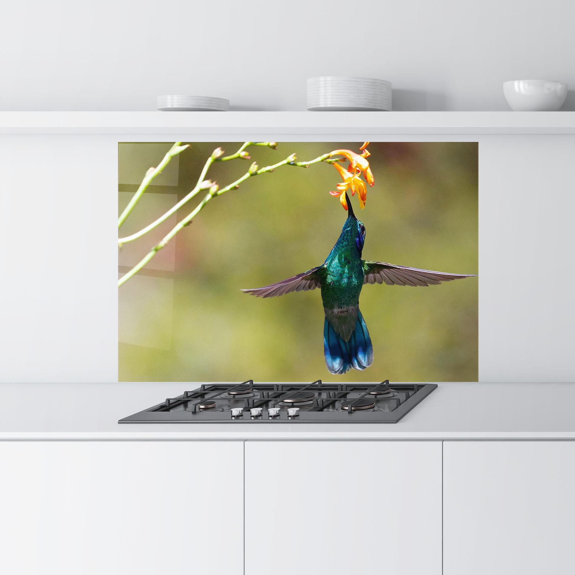 Konyhai üveg hátfal Orange Flower Exotic mockup 9