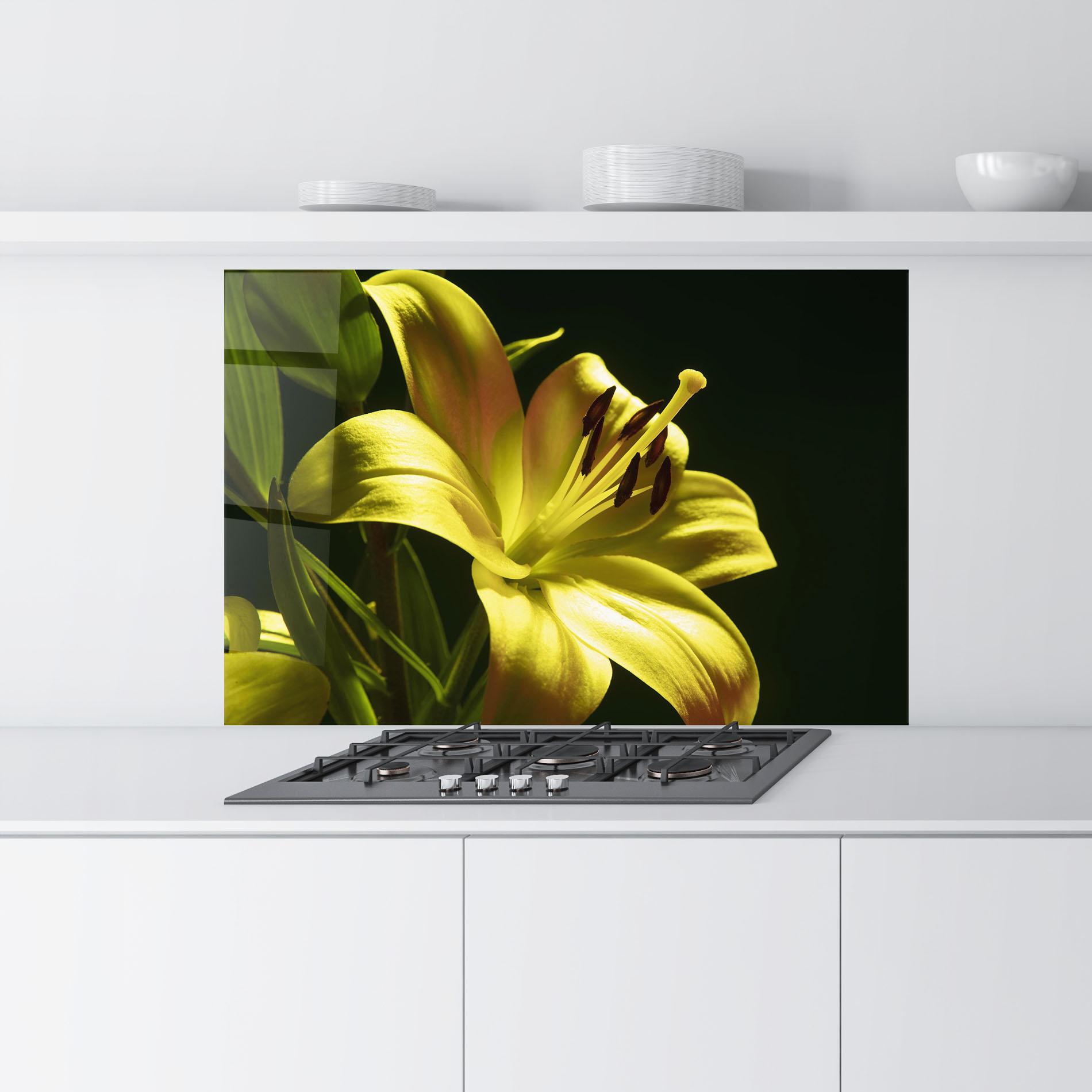 Konyhai üveg hátfal Yellow Gold Exotic mockup 9