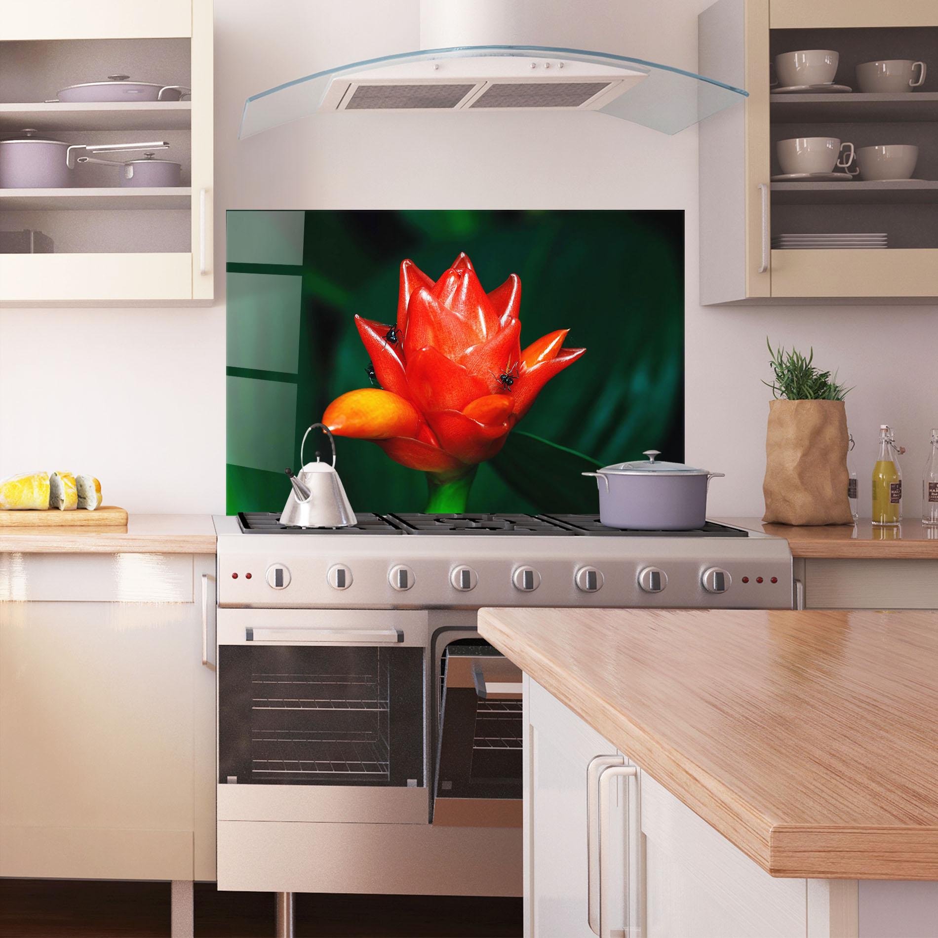 Konyhai üveg hátfal Cool Orange Exotic mockup 1