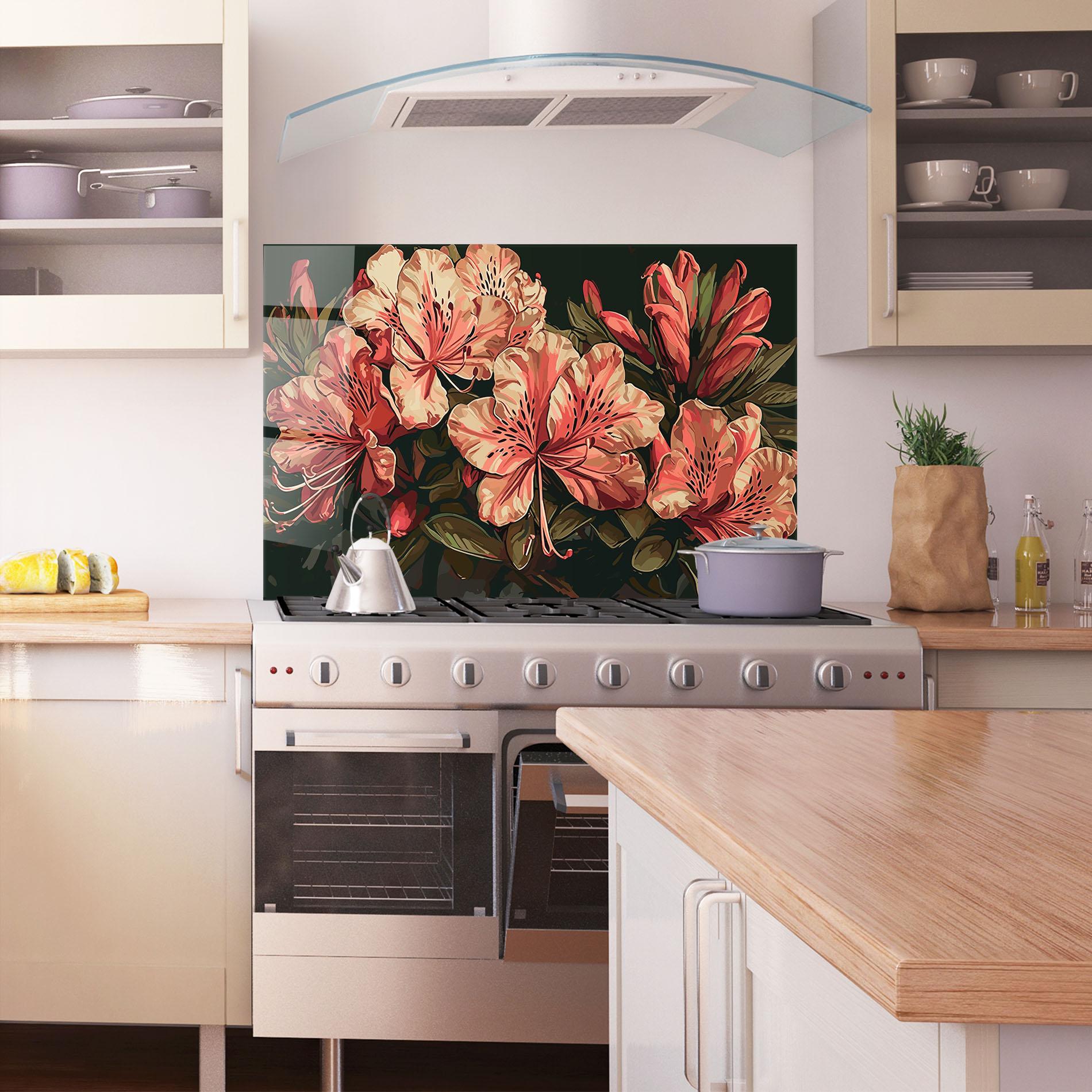 Konyhai üveg hátfal Cream Exotic Art mockup 1