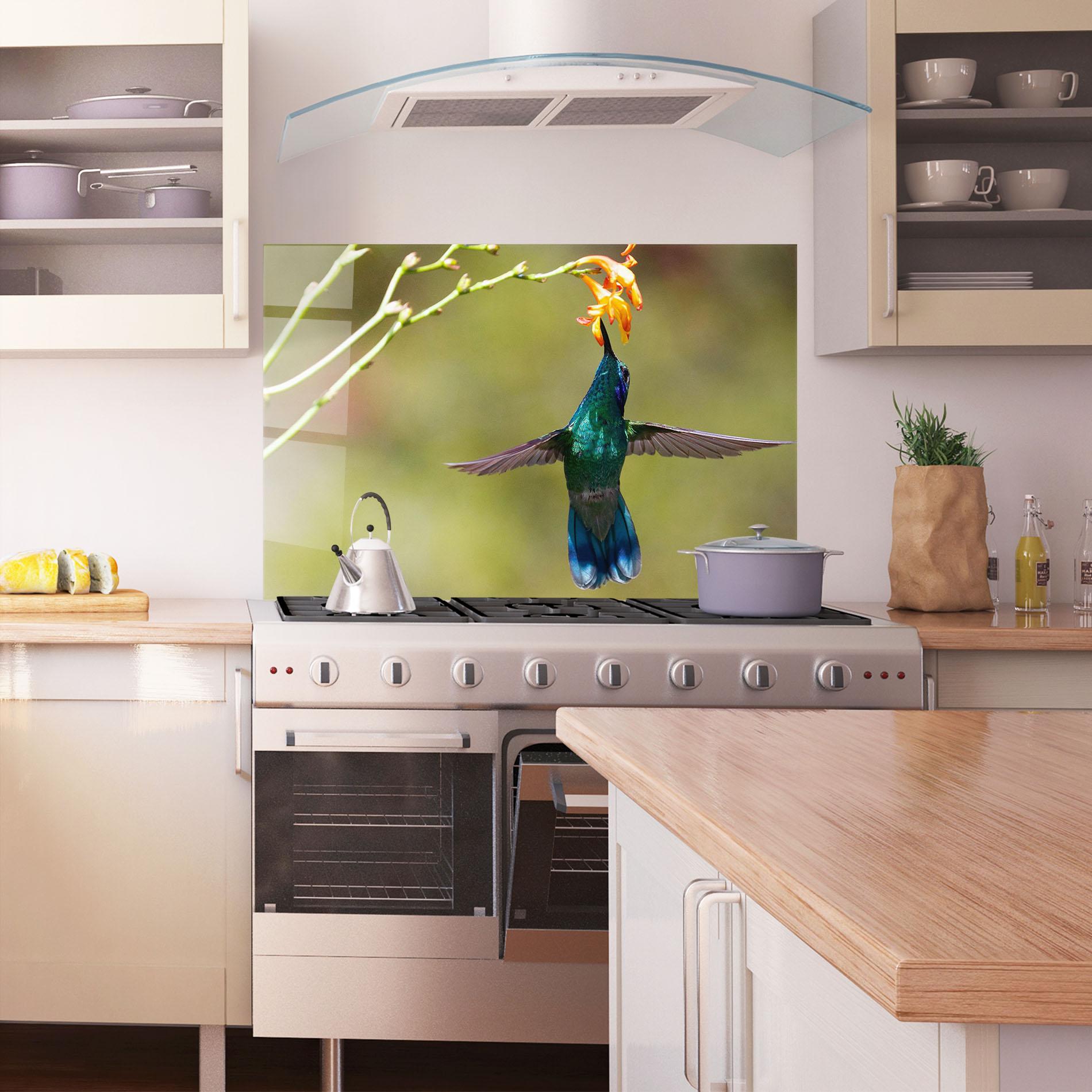 Konyhai üveg hátfal Orange Flower Exotic mockup 1